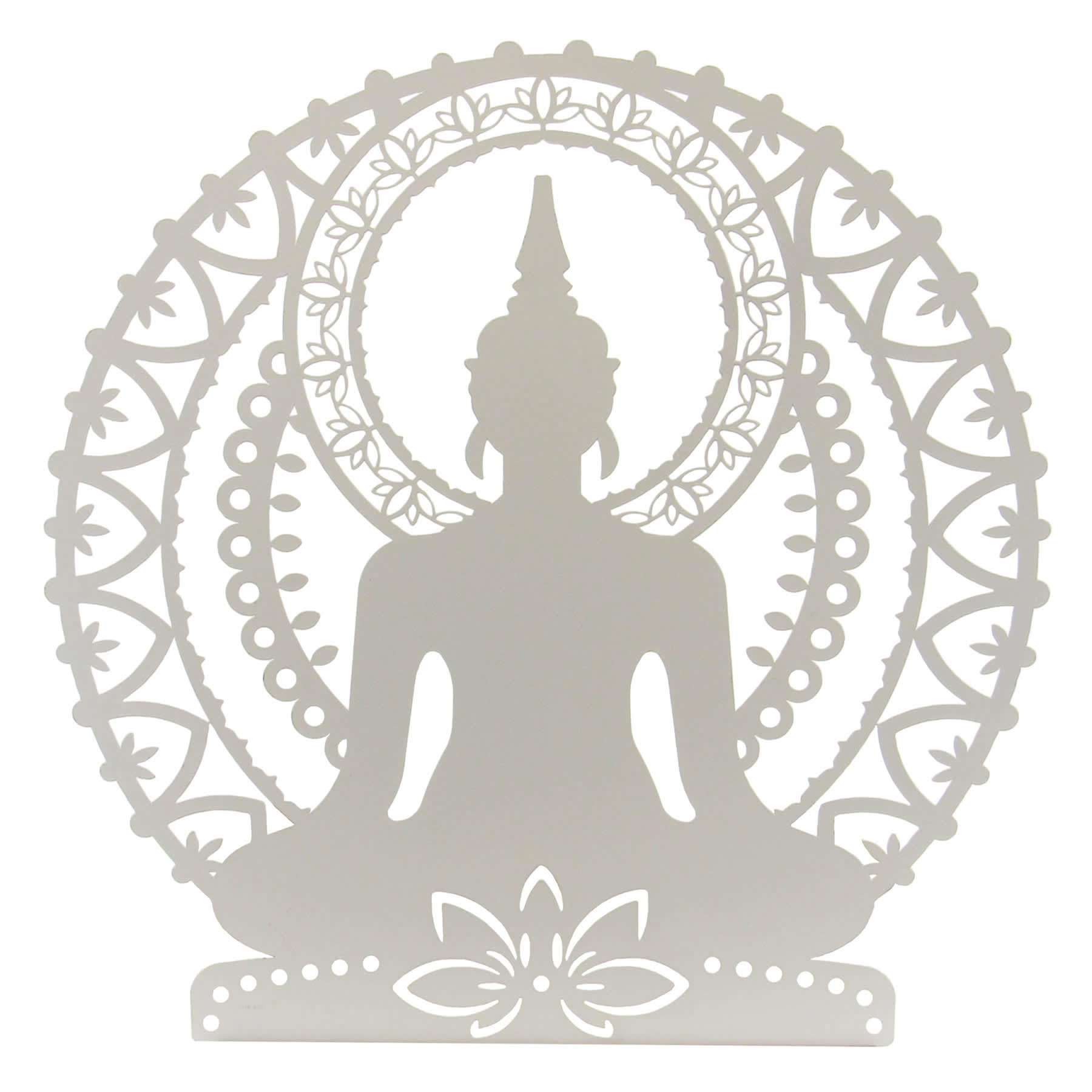Found & Fable Metal Buddha & Lotus Flower Outdoor Wall Decor, 20"