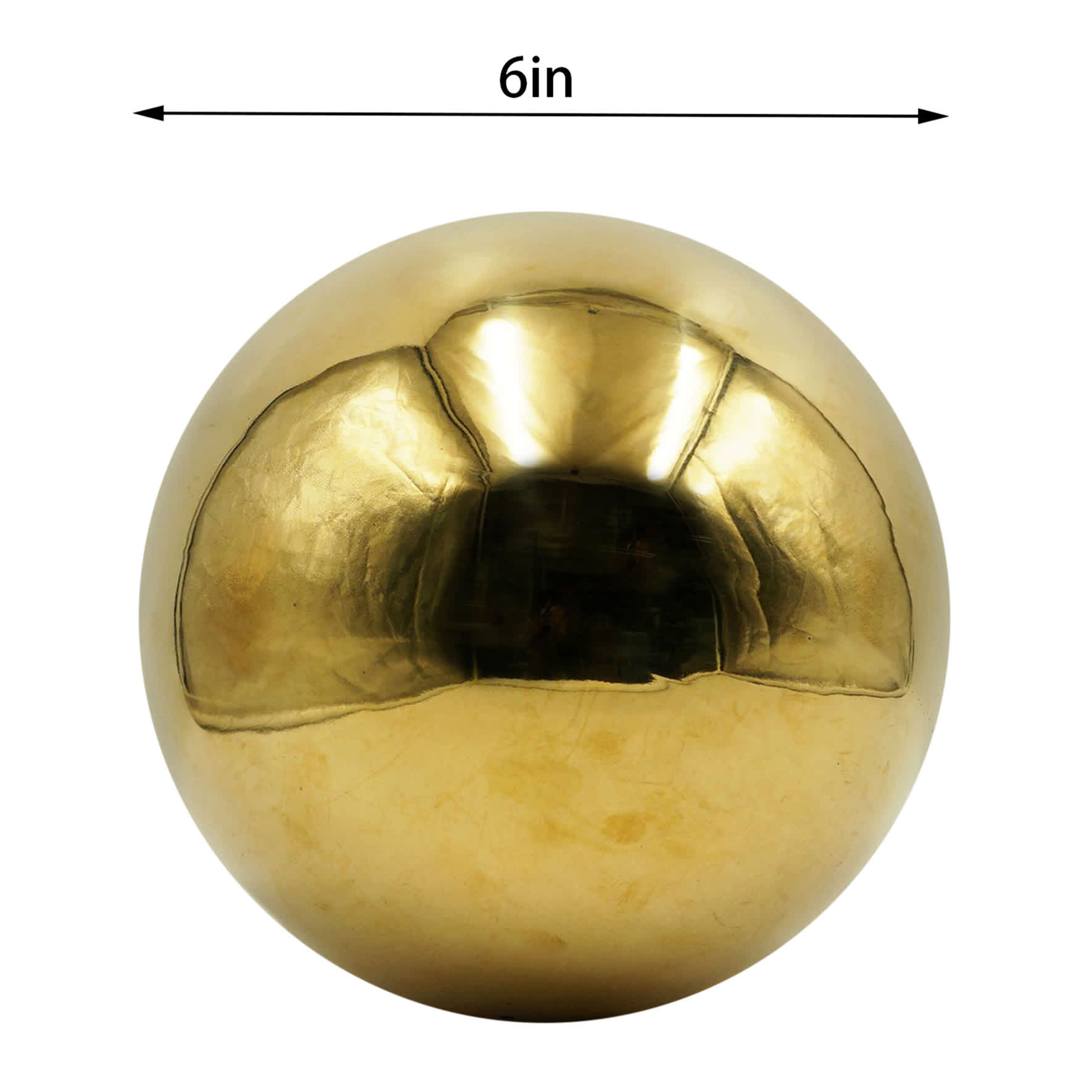 Crosby St. Gold Stainless Steel Outdoor Garden Orb, 6"