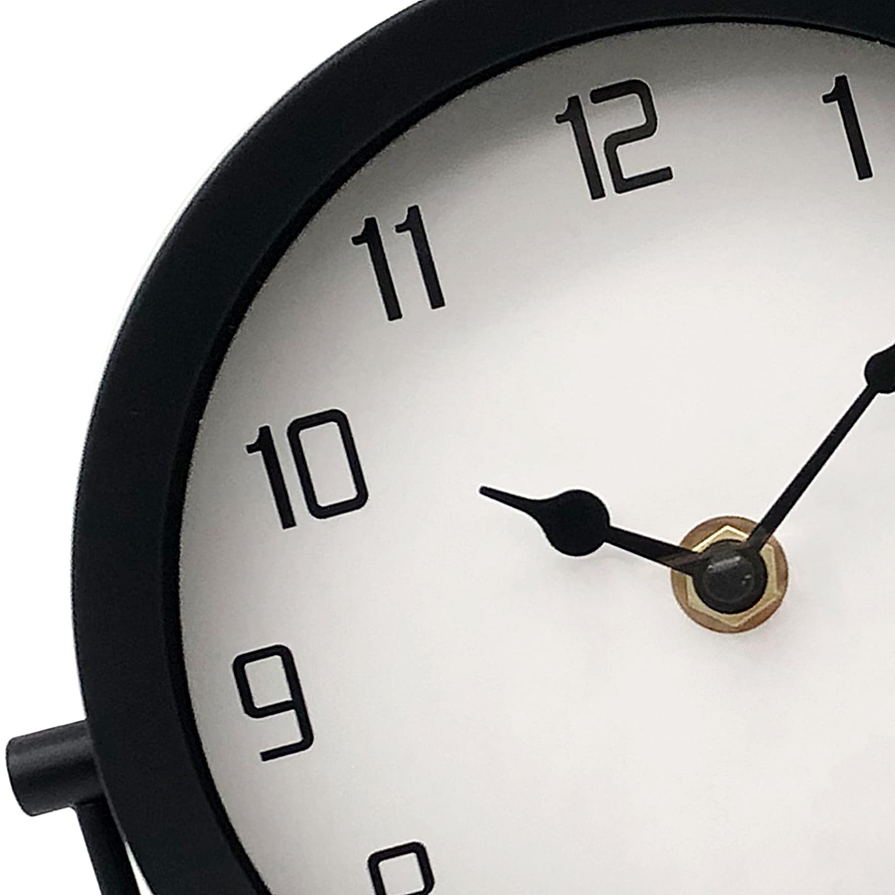 Black Metal Table Clock, 6.5"