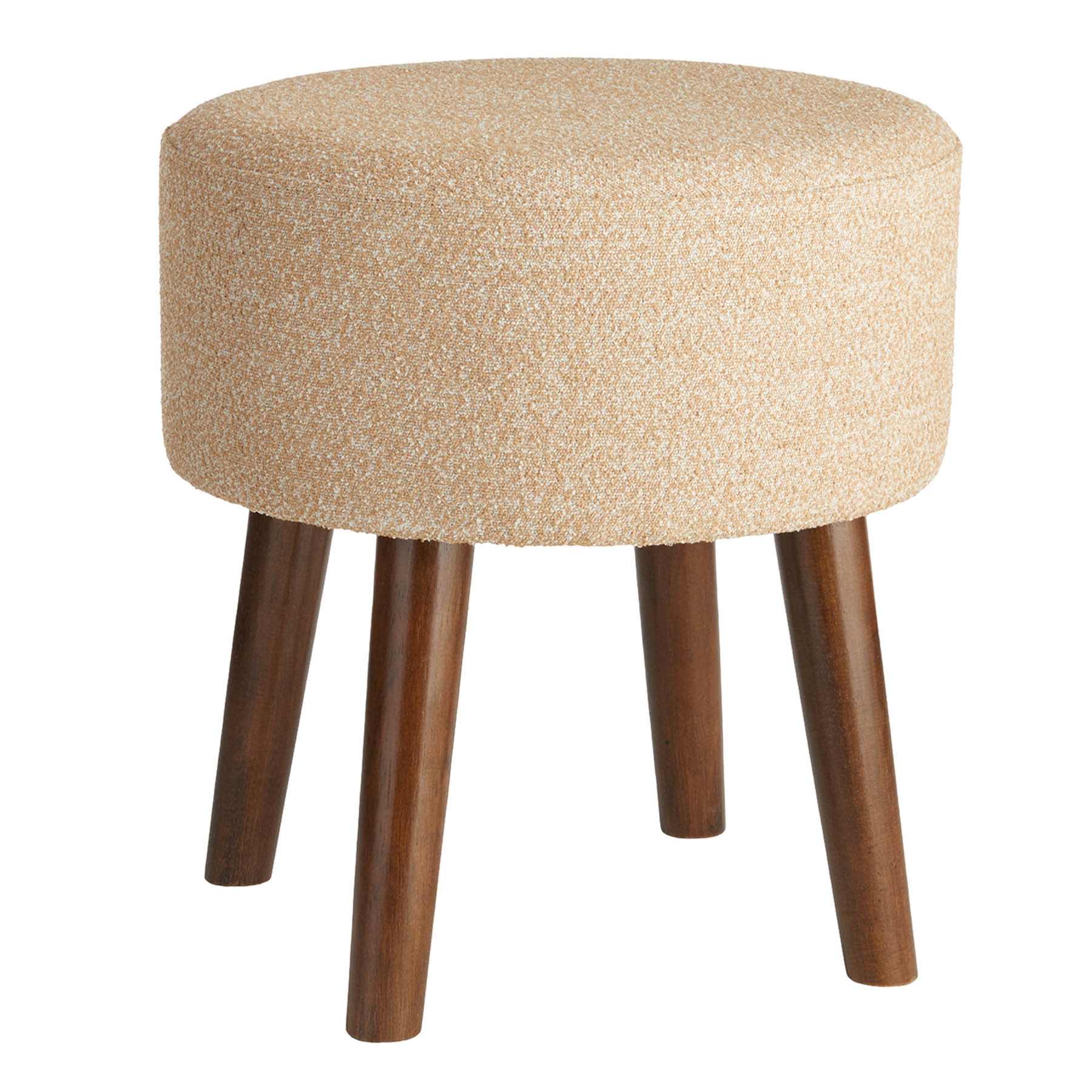 Emmy Stool with Dark Wooden Legs, Brown