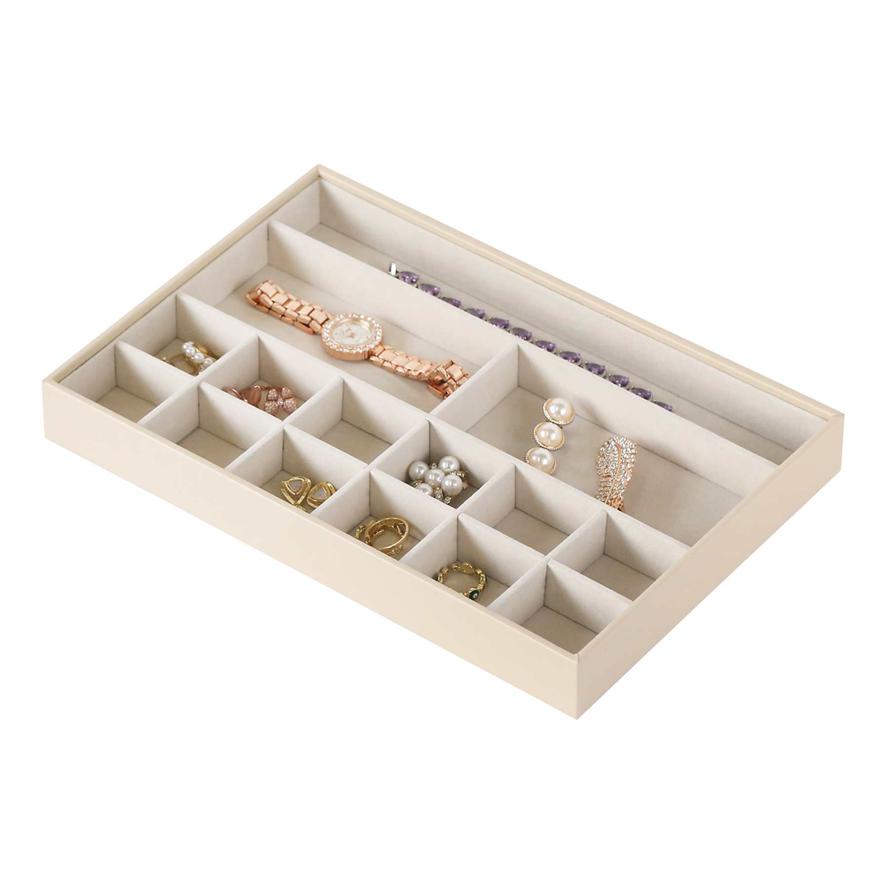 Vinyl Jewelry Organizer, Beige