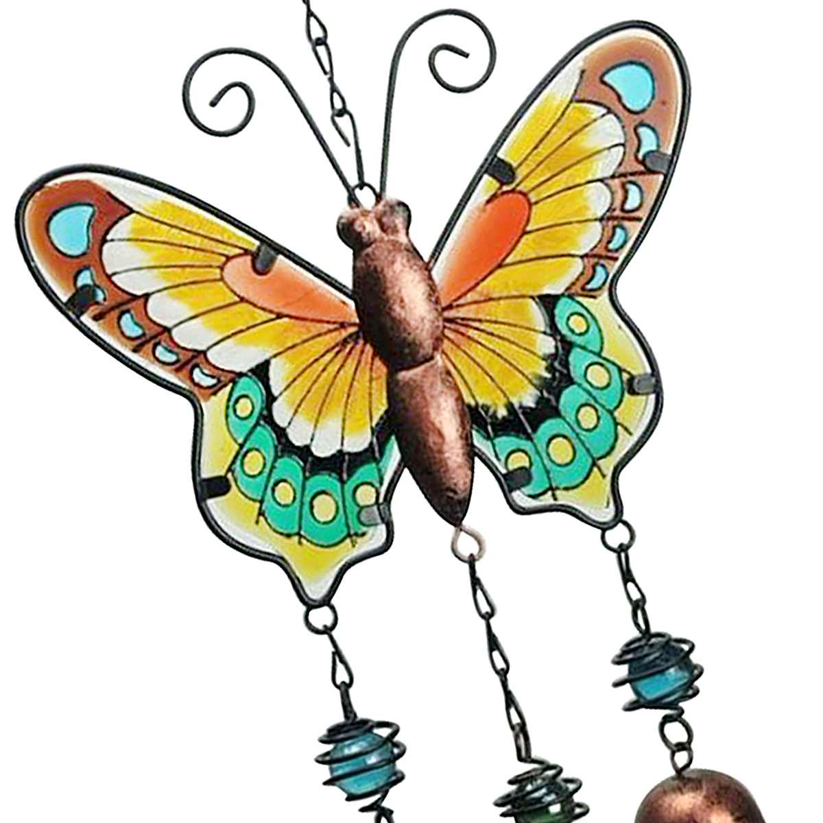 Yellow Butterfly Garden Wind Chime, 13.6x6.5
