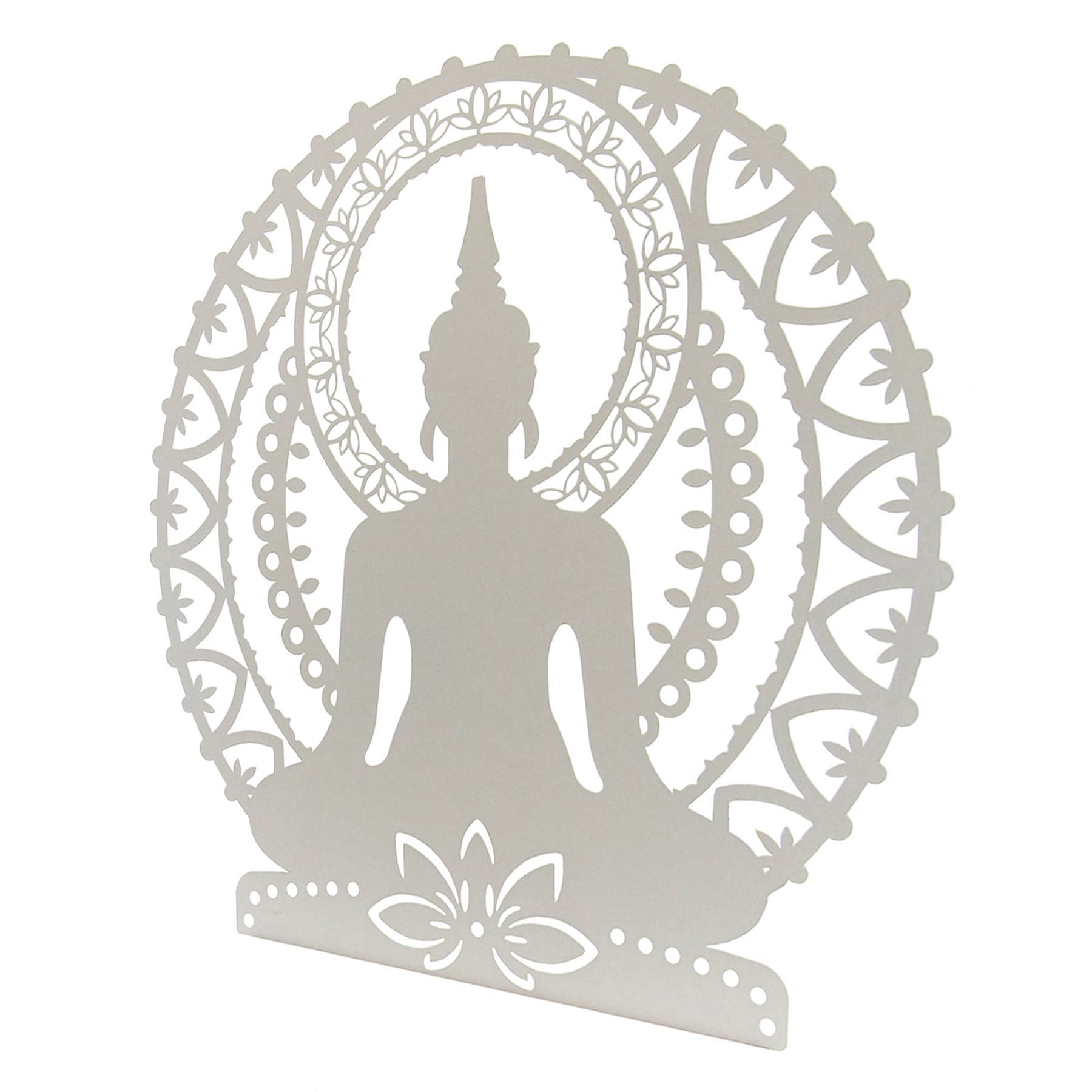 Found & Fable Metal Buddha & Lotus Flower Outdoor Wall Decor, 20"