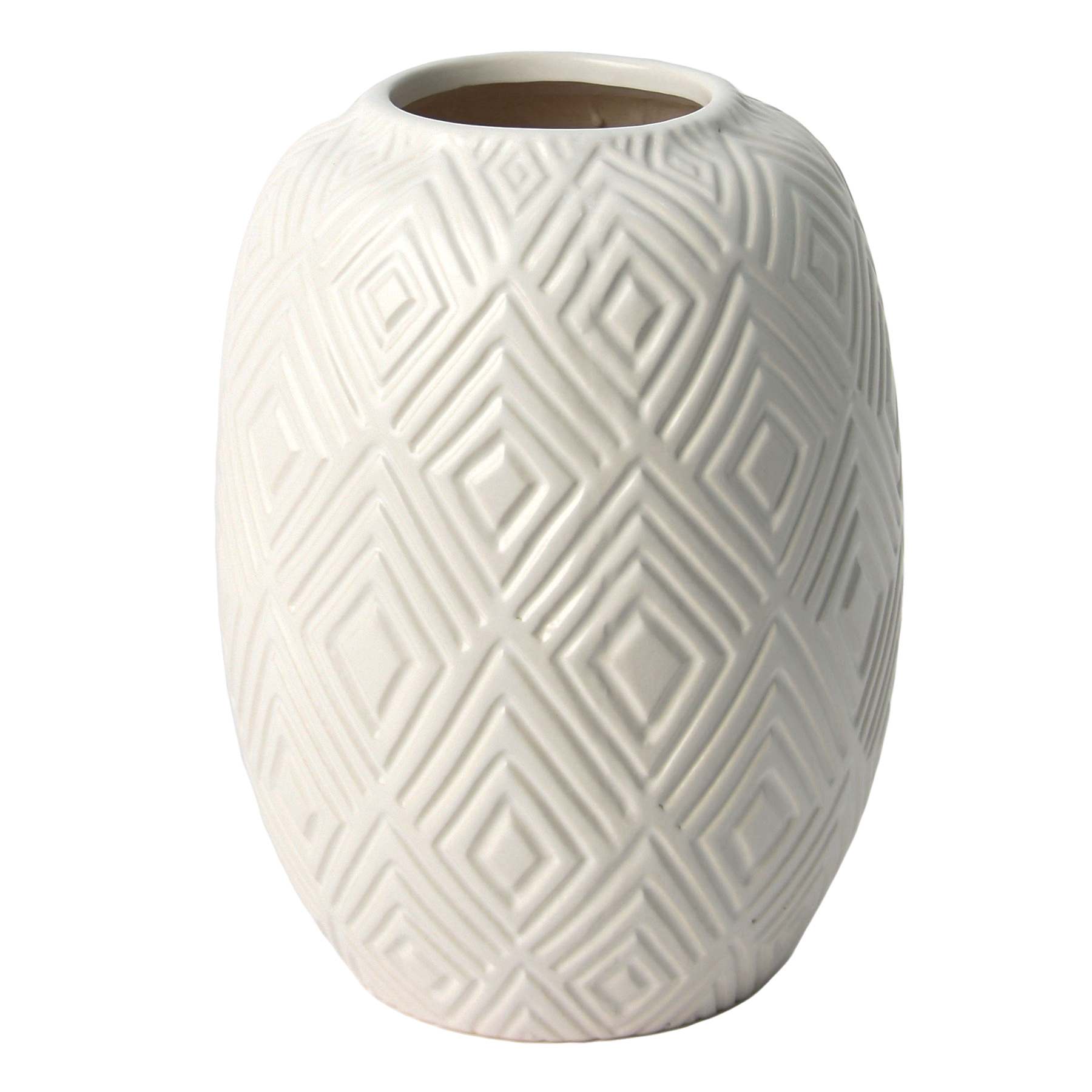 Found & Fable Eileen White Ceramic Vase, 8"
