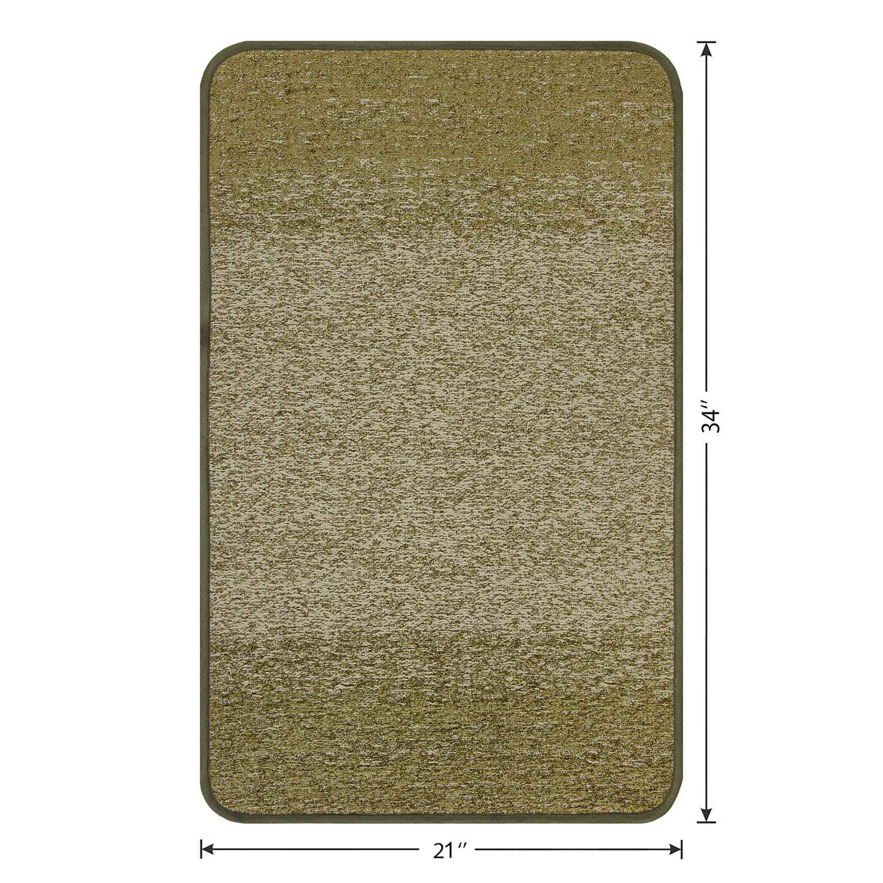 Ombre Green Puffback Washable Kitchen Mat 21X34