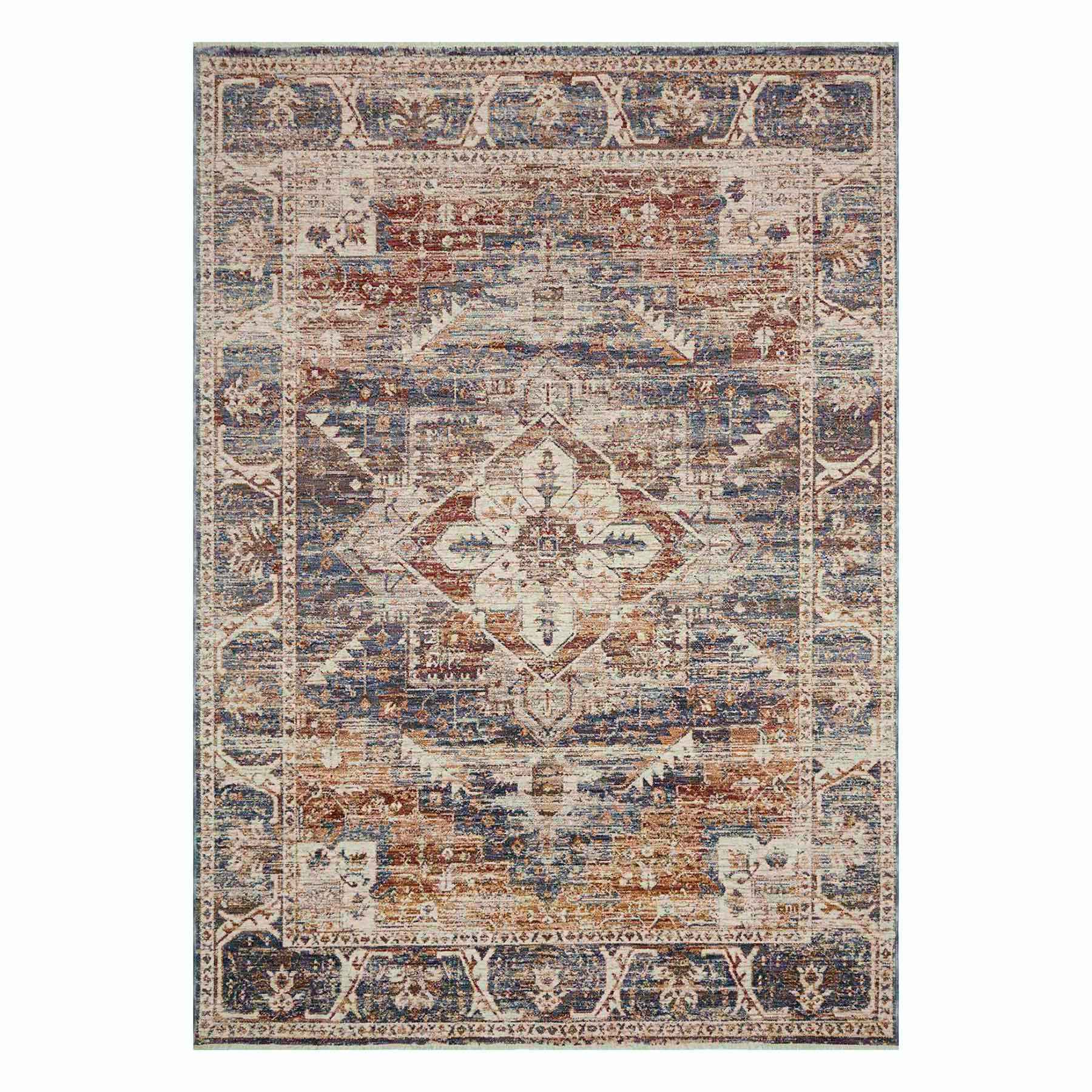 (A407) Halton Slate Rust Distressed-Look Area Rug, 8x10