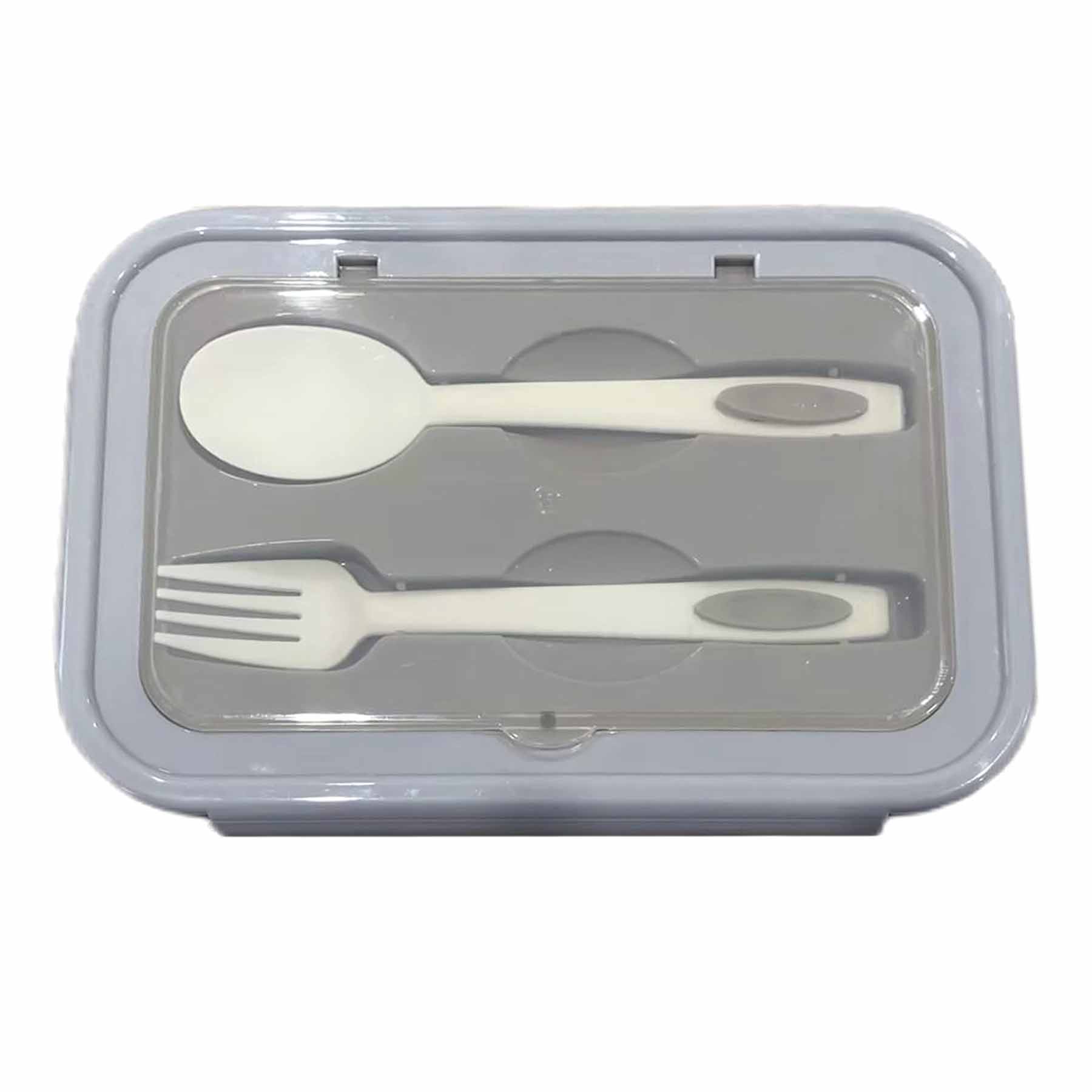 Tan & Orange Bento Box with Utensils