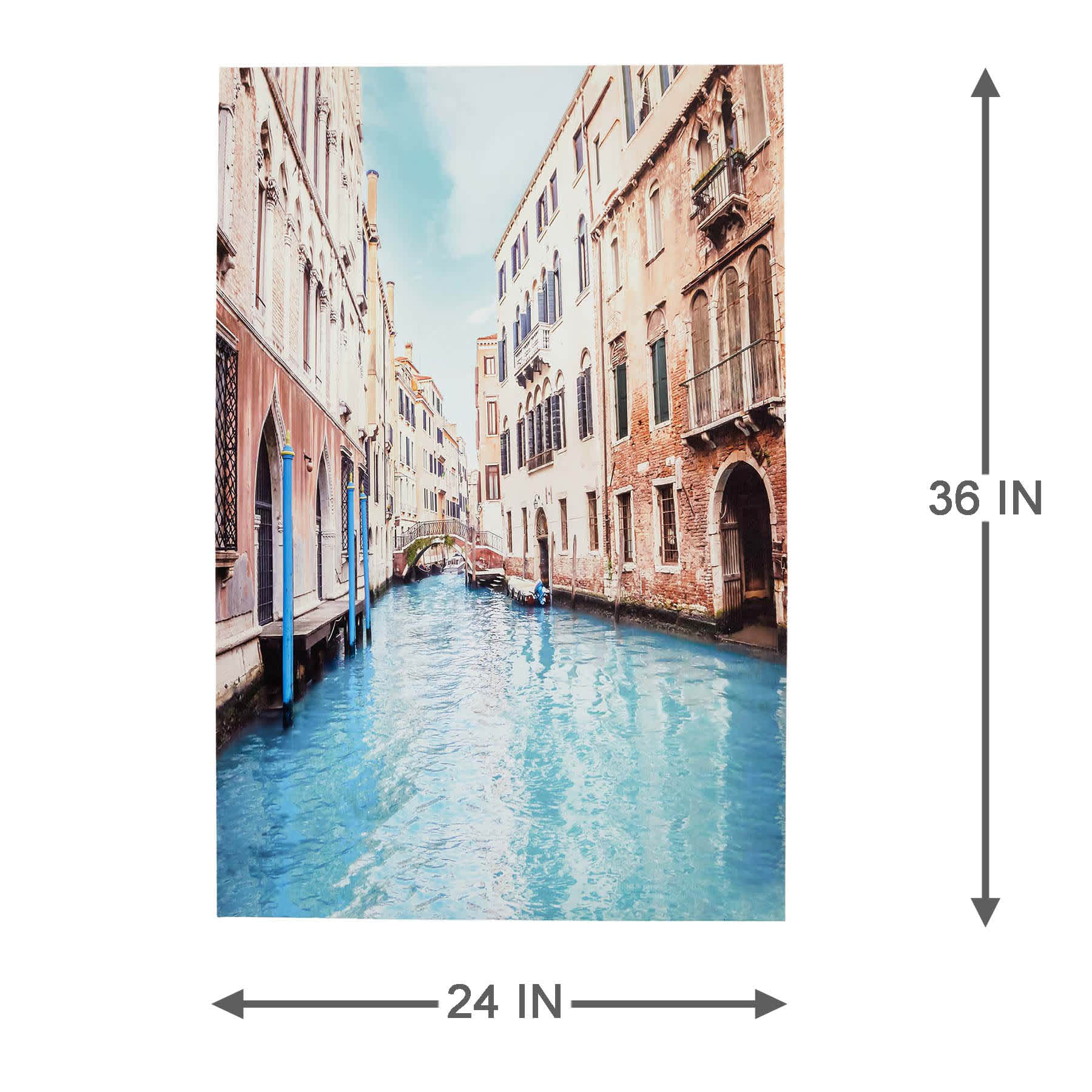 24X36 Venice Canal Canvas Wall Art