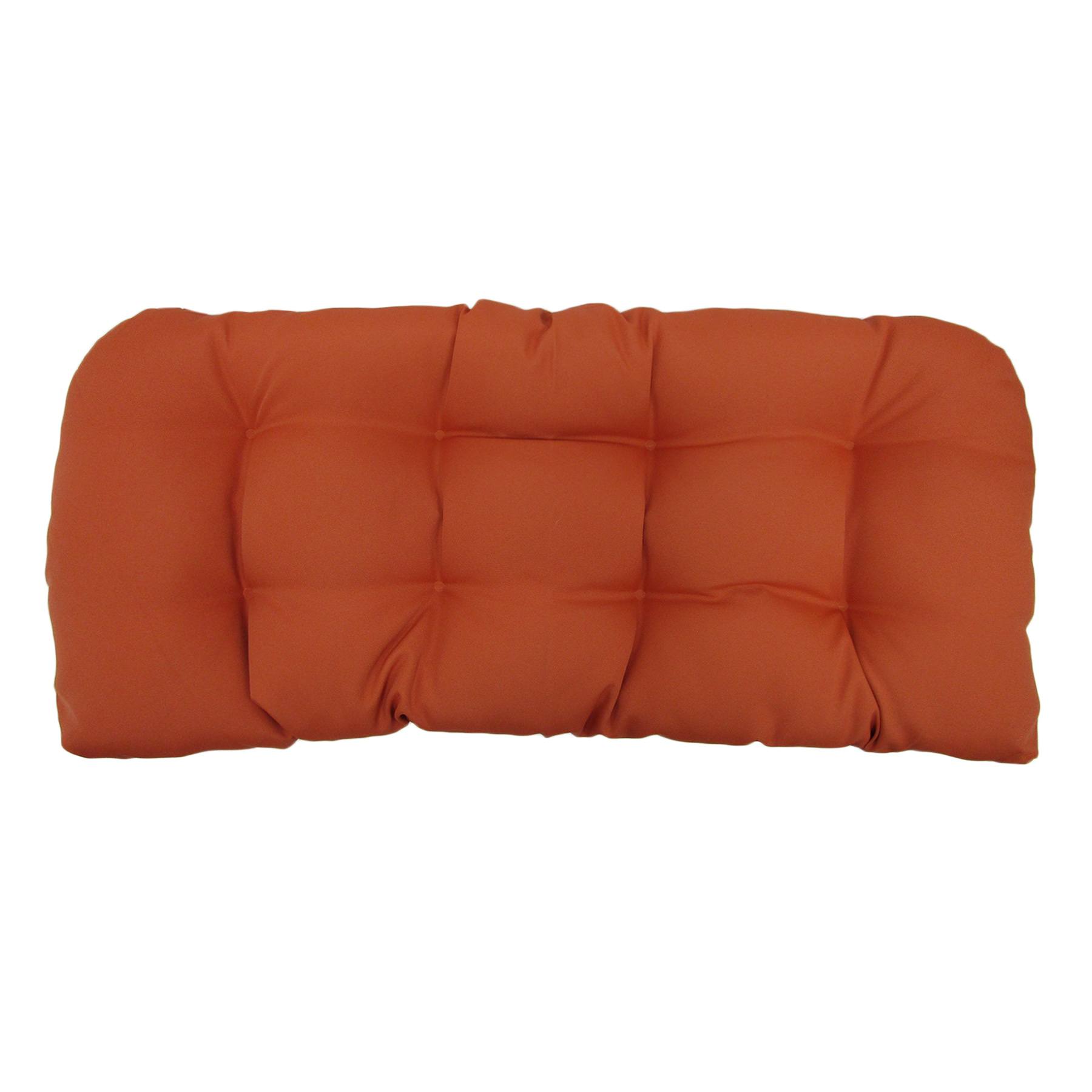 Terracotta Canvas Outdoor Wicker Settee Cushion