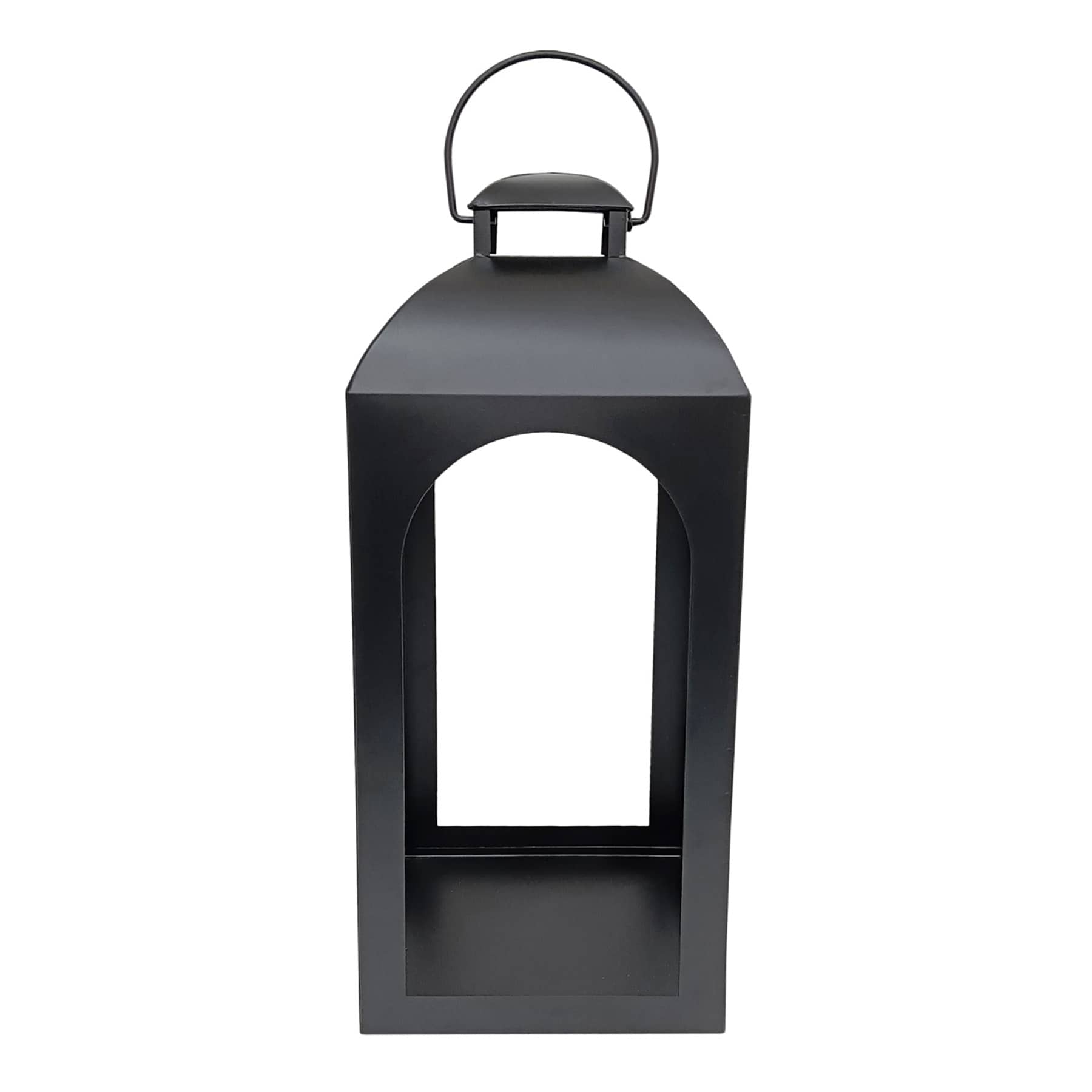 Providence Black Metal Arch Lantern, 21"
