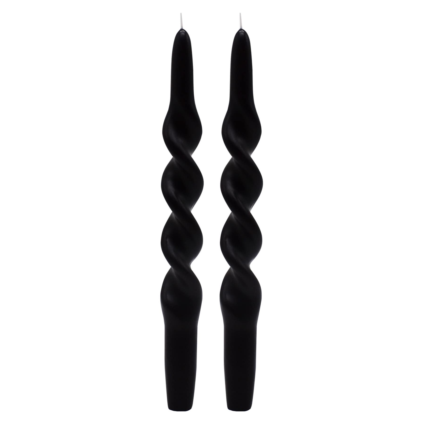 Crosby St. 2-Pack Black Twisted Taper Candles, 10"