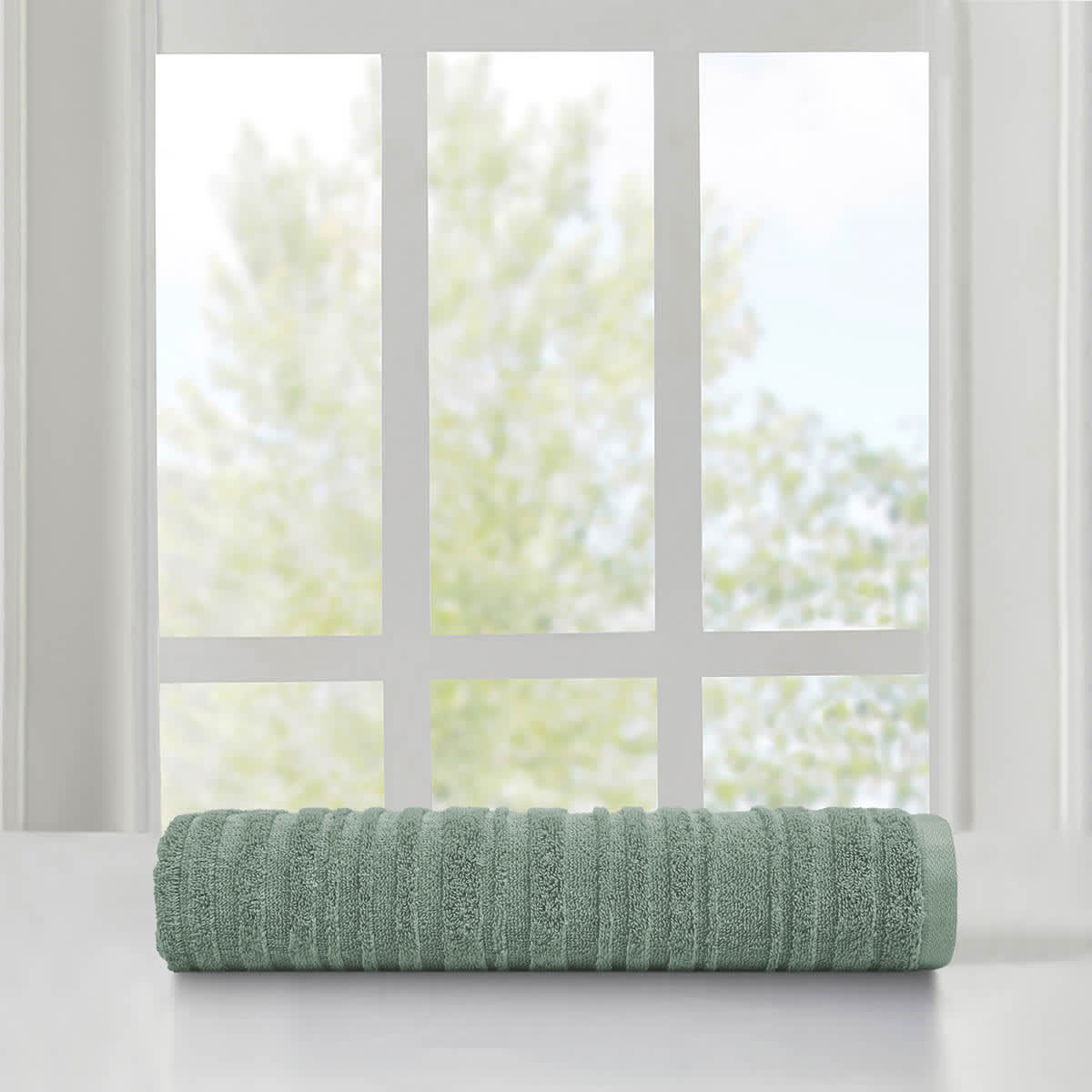 Found & Fable Green Organic Cotton Bath Towel, 30x54