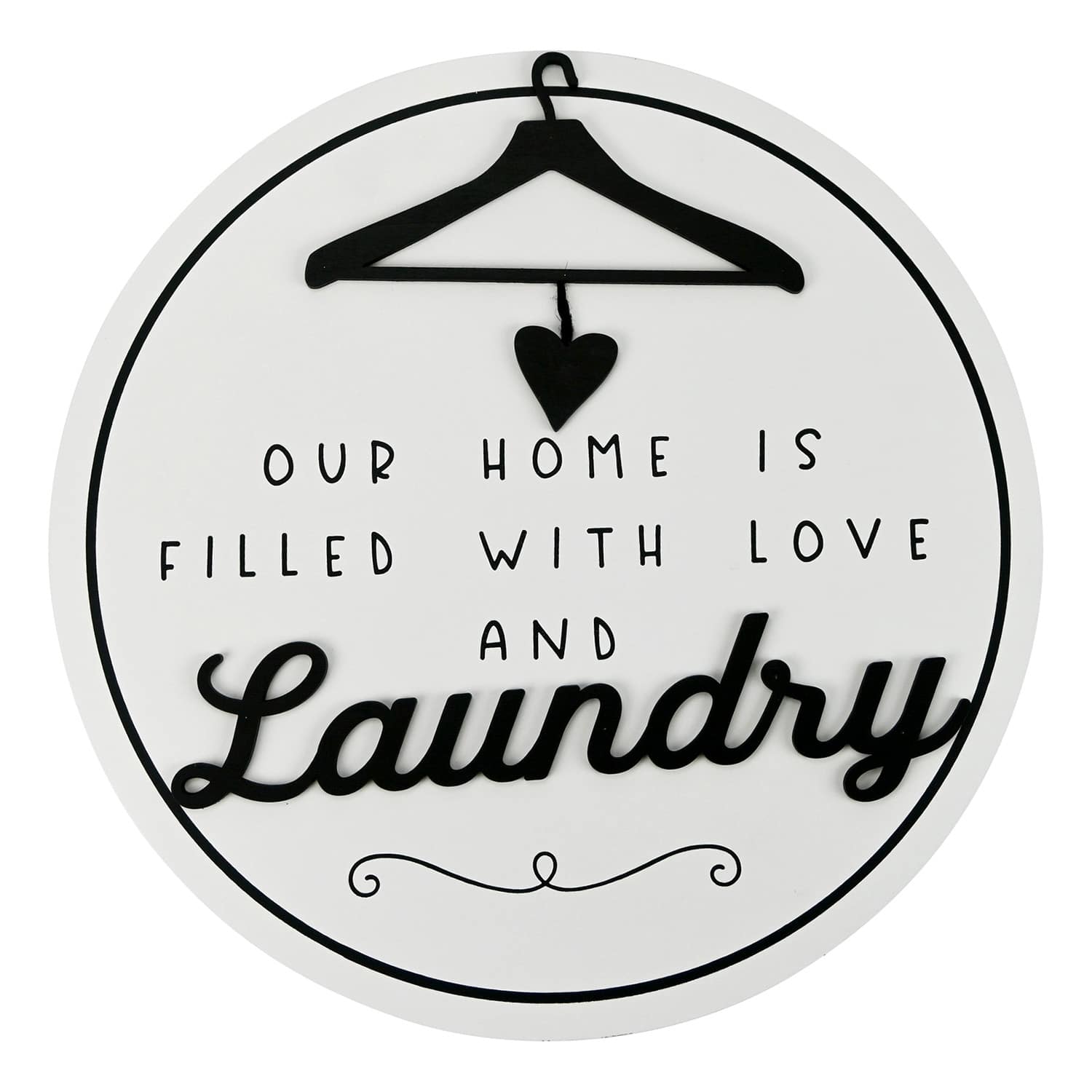 Our Home Is Filled with Love & Laundry Round Wall Decor, 15.5"