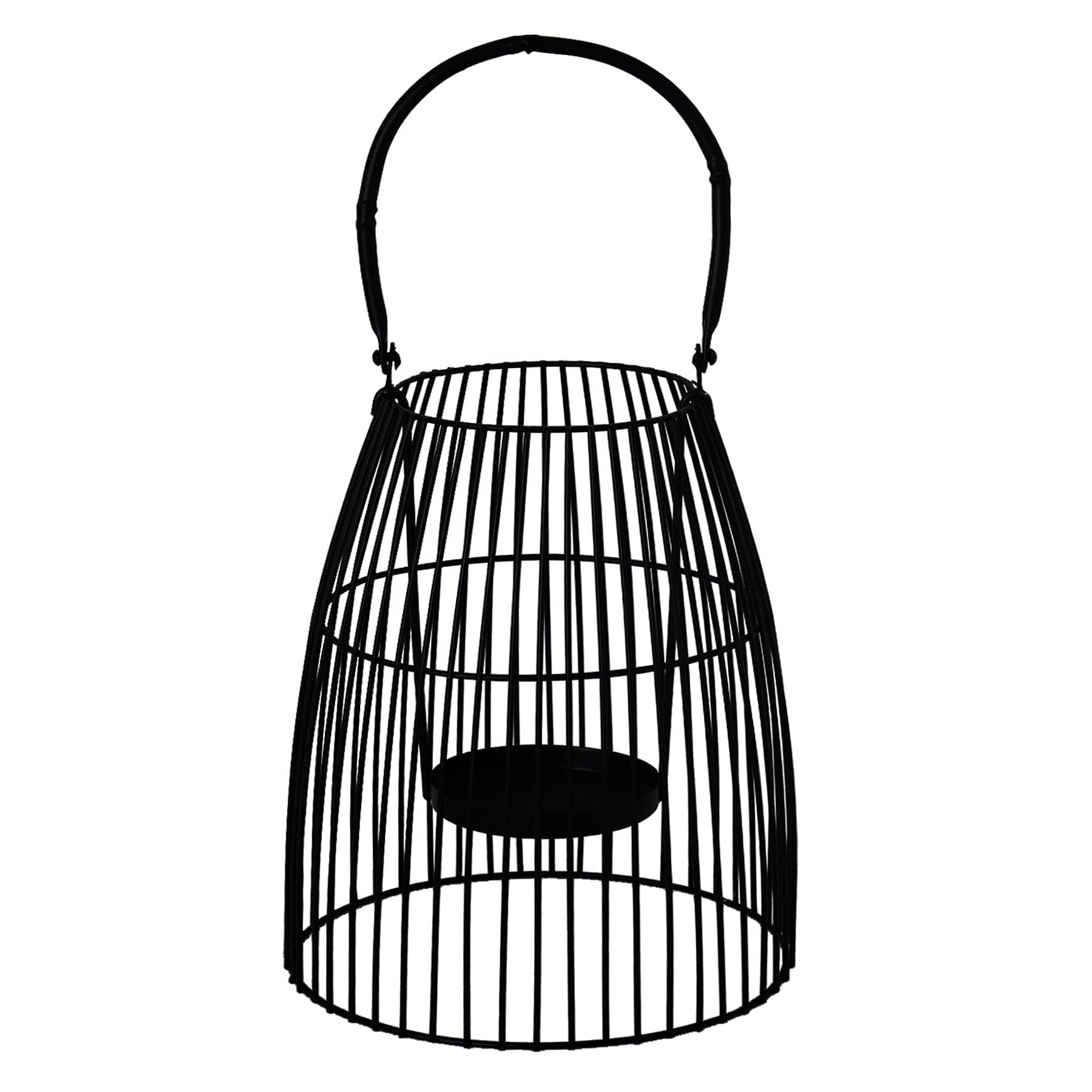 Black Wire Lantern with Handle, 8"