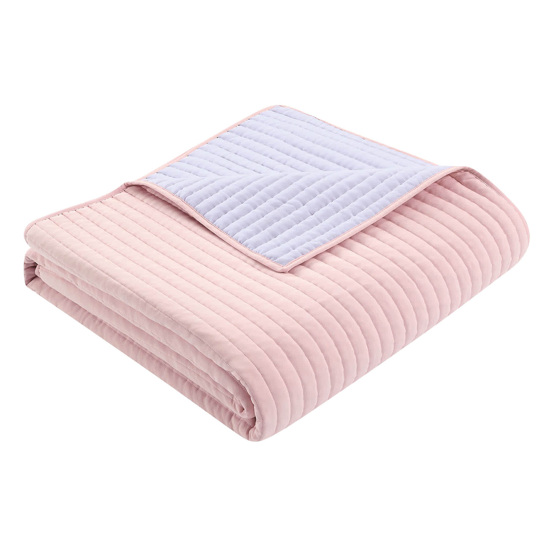 Tiny Dreamers 2-Piece Pink & Purple Washed Microfiber Reversible Quilt Set, Twin/Twin XL