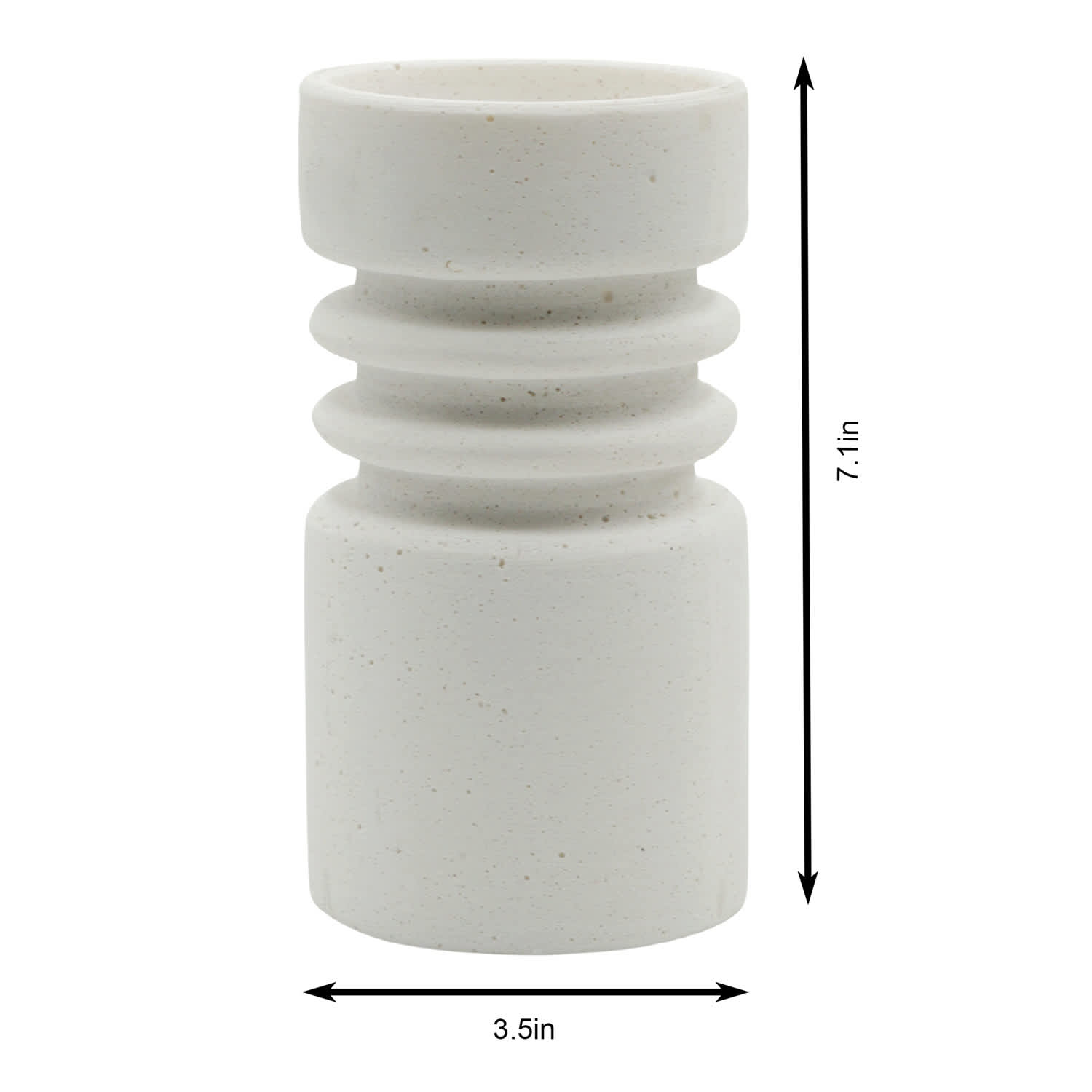 Crosby St. White Cement-Look Candle Holder, 7"