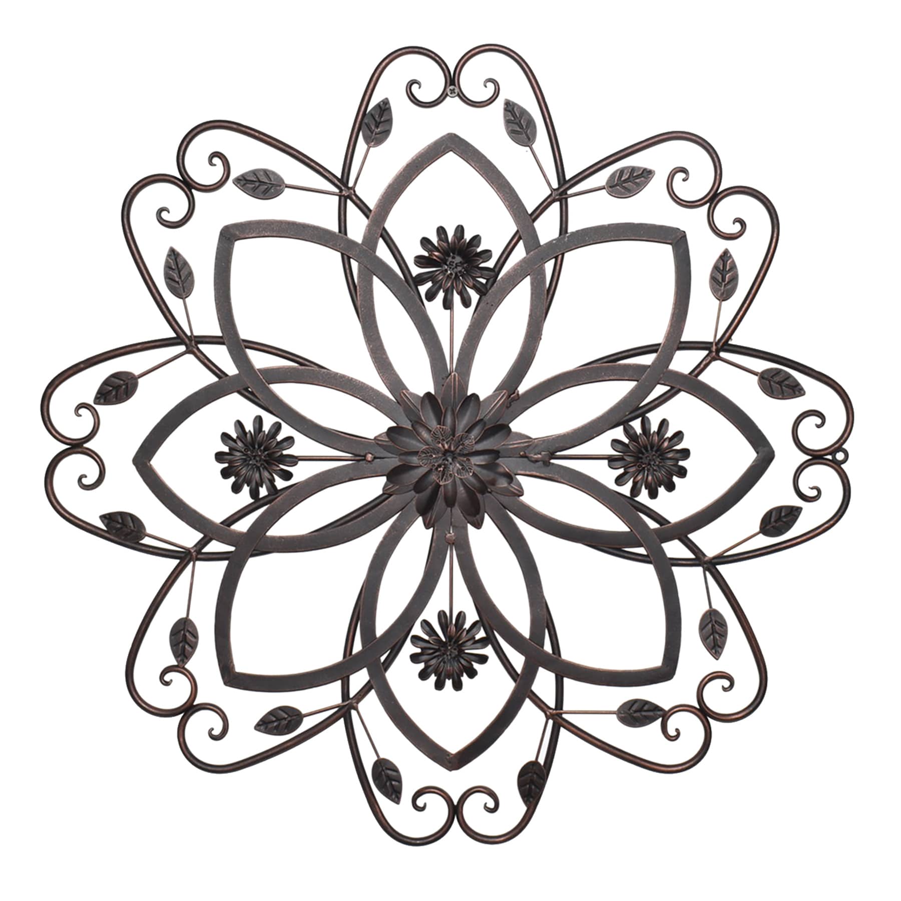 Flower Iron Outdoor Wall Decor, 23"