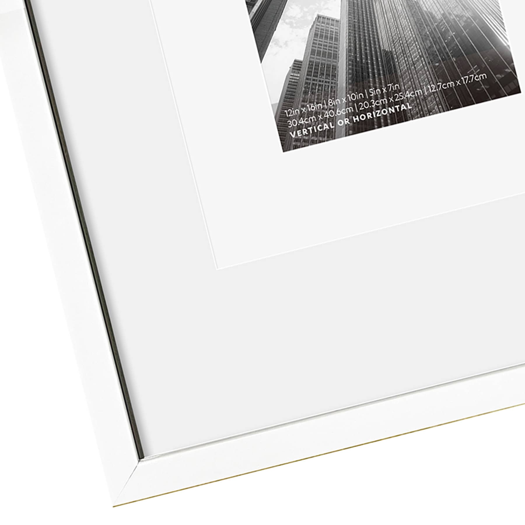 12x16 White Matted to 8x10 & 5x7 Wall Frame