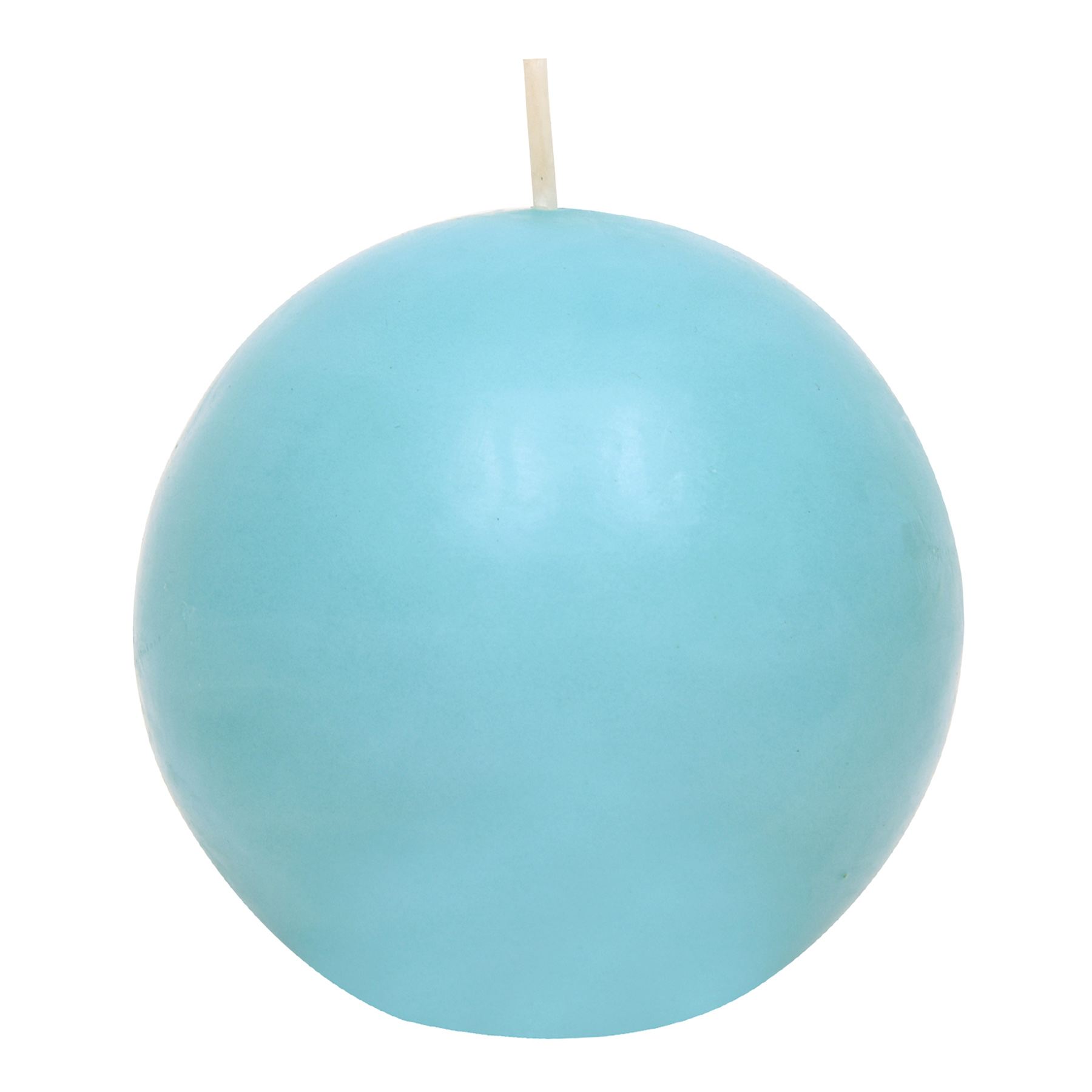 Aqua Unscented Overdip Sphere Candle, 3"