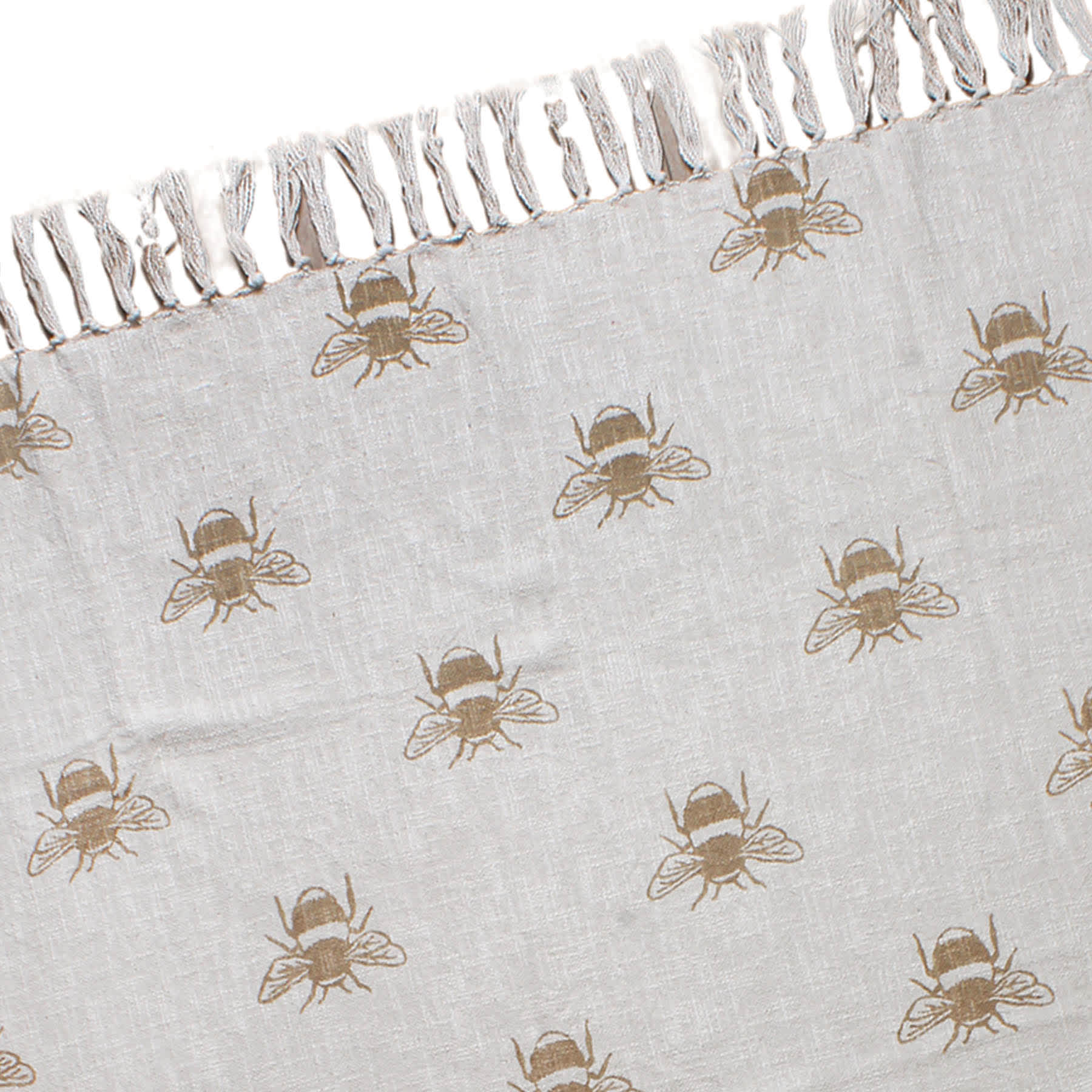 Honeybloom Natural Woven Bee Throw Blanket, 50x60