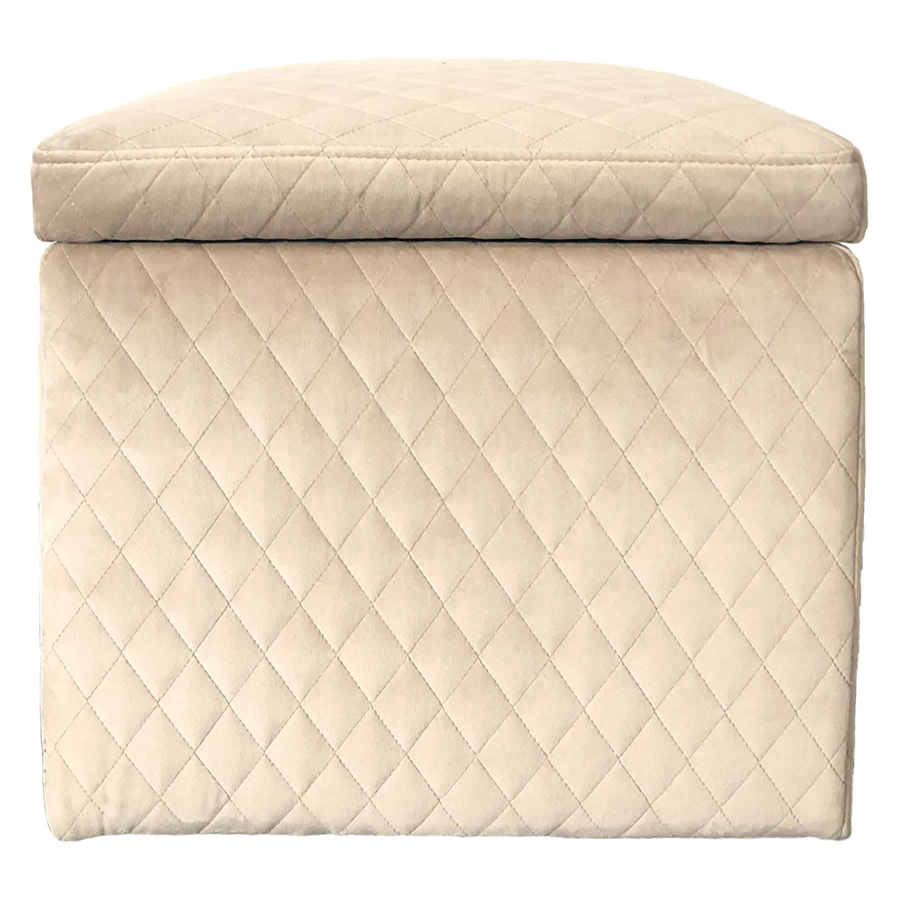 Providence Jada Velvet Square Storage Ottoman, Taupe