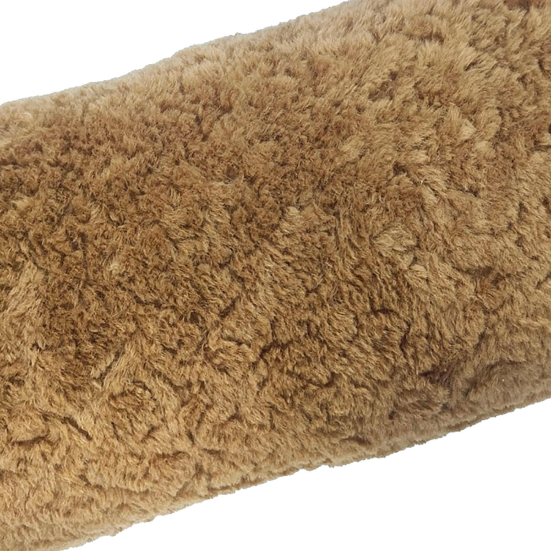 Brown Textured Faux Fur Throw Pillow, 14x36