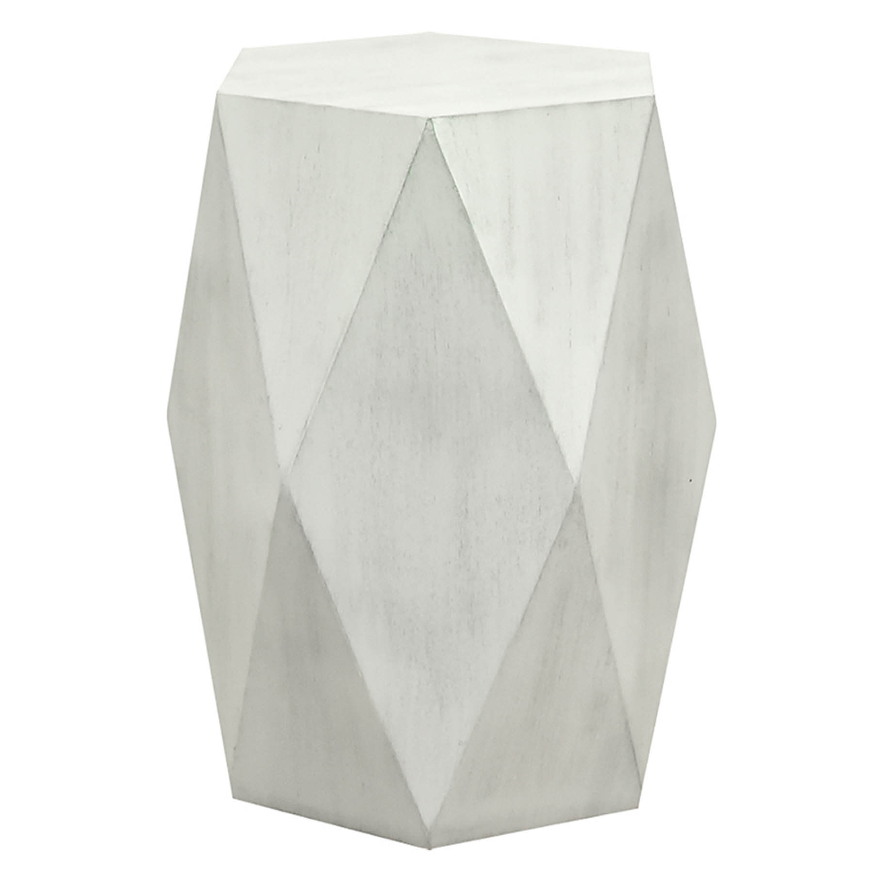 Found & Fable Hexagon Wooden Accent Table, White Ash Finish