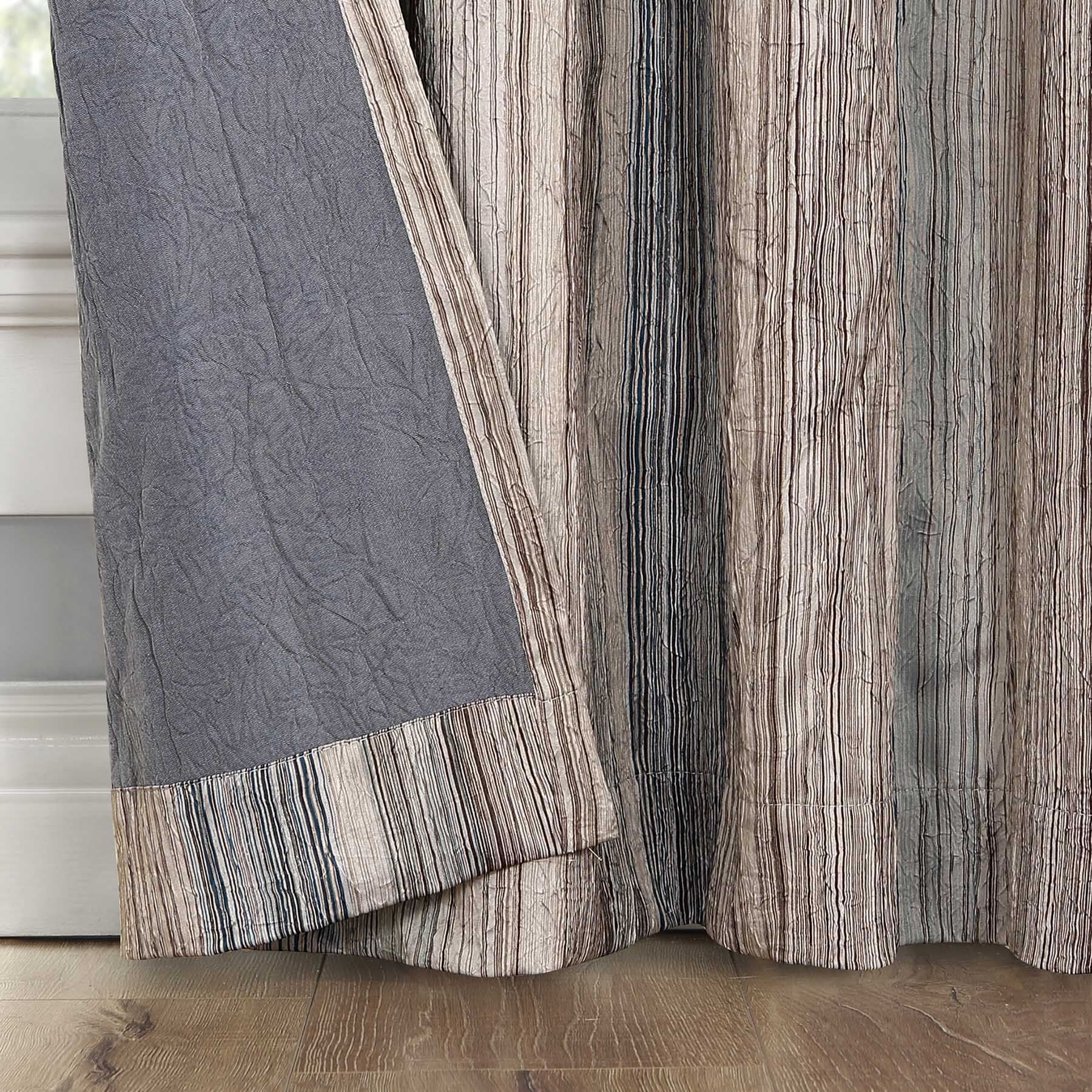 Stone Striped Room Darkening Grommet Curtain Panel, 84"