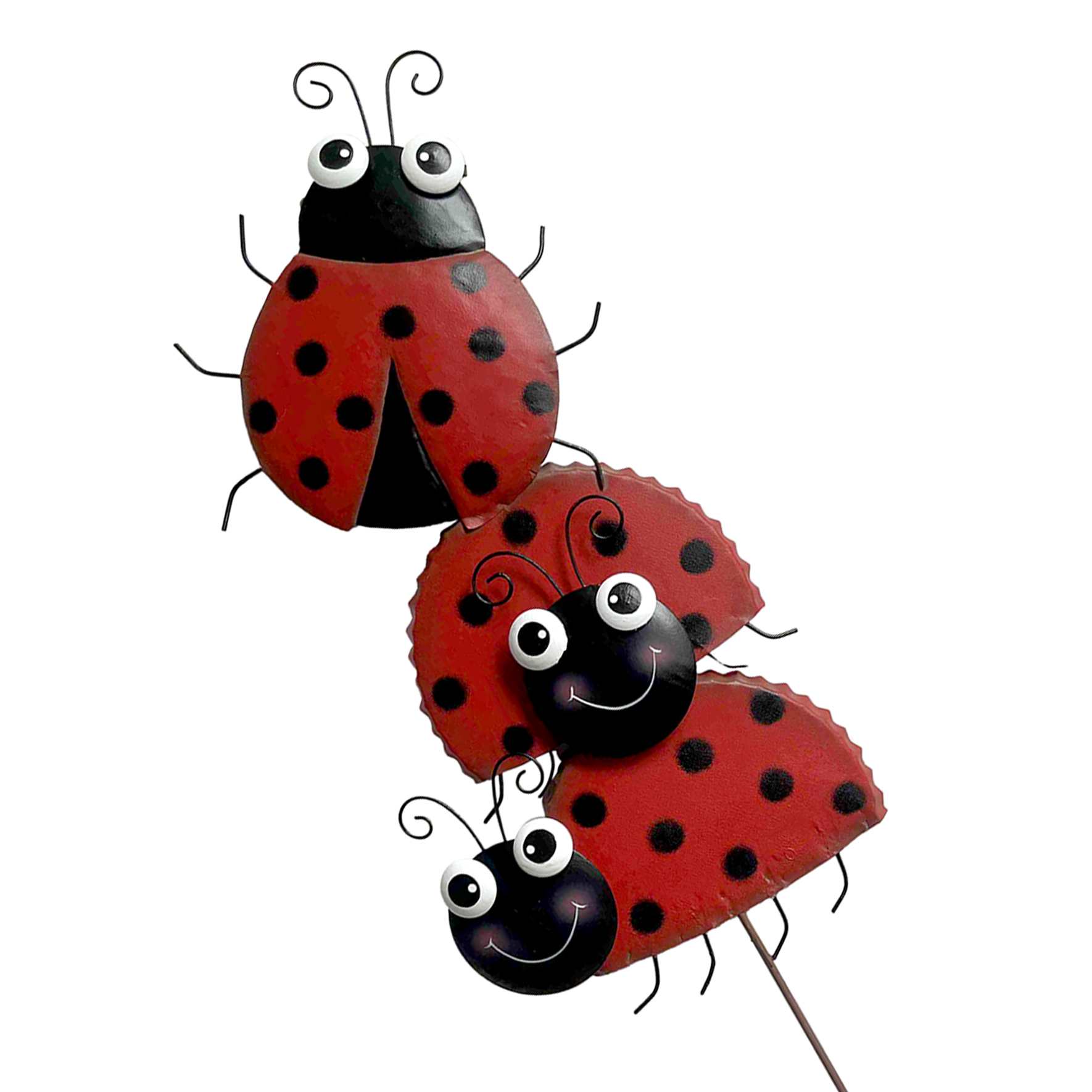 Ladybug Stacked Yard Stake, 9.5"