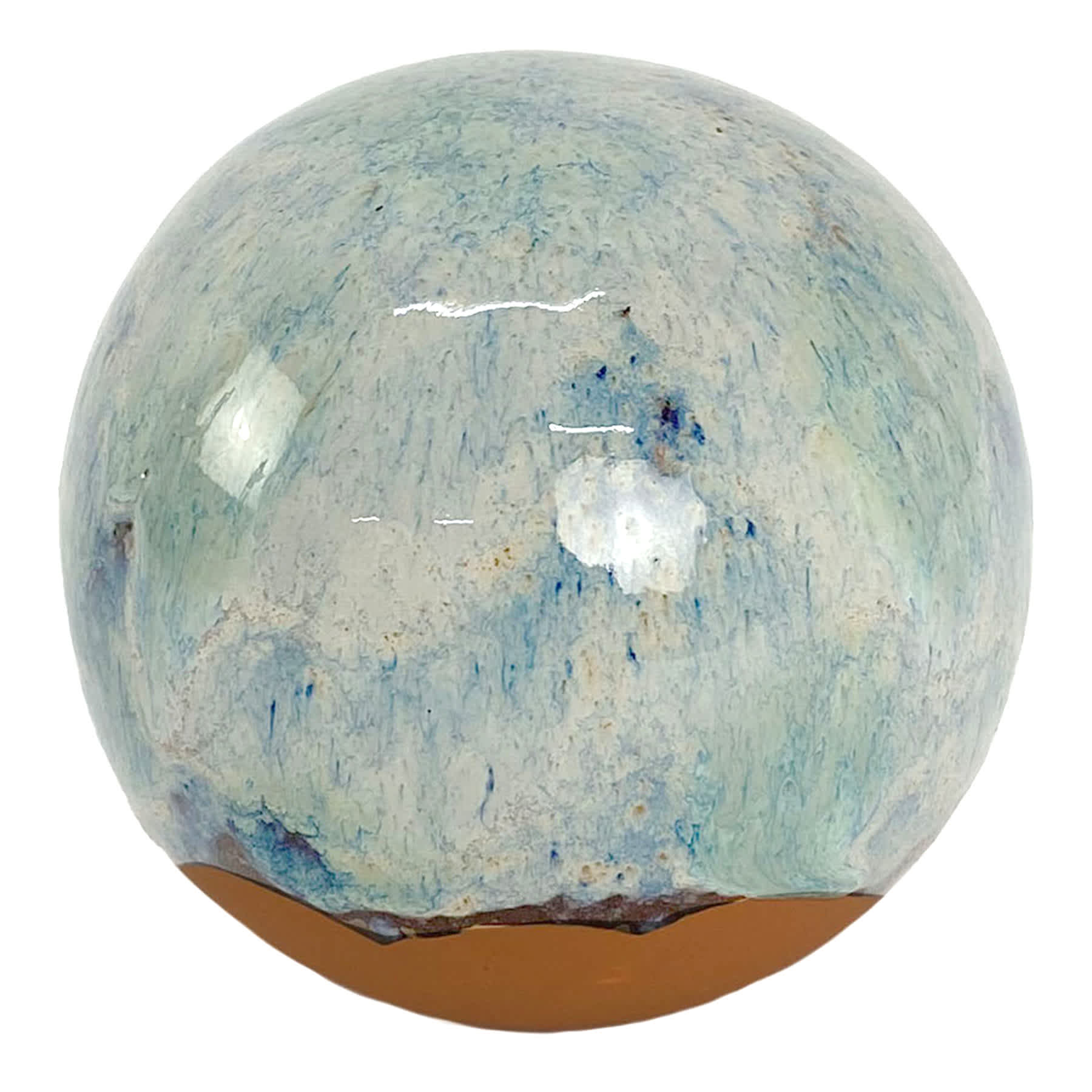 Ty Pennington Blue Reactive Glaze Decorative Orb, 4"