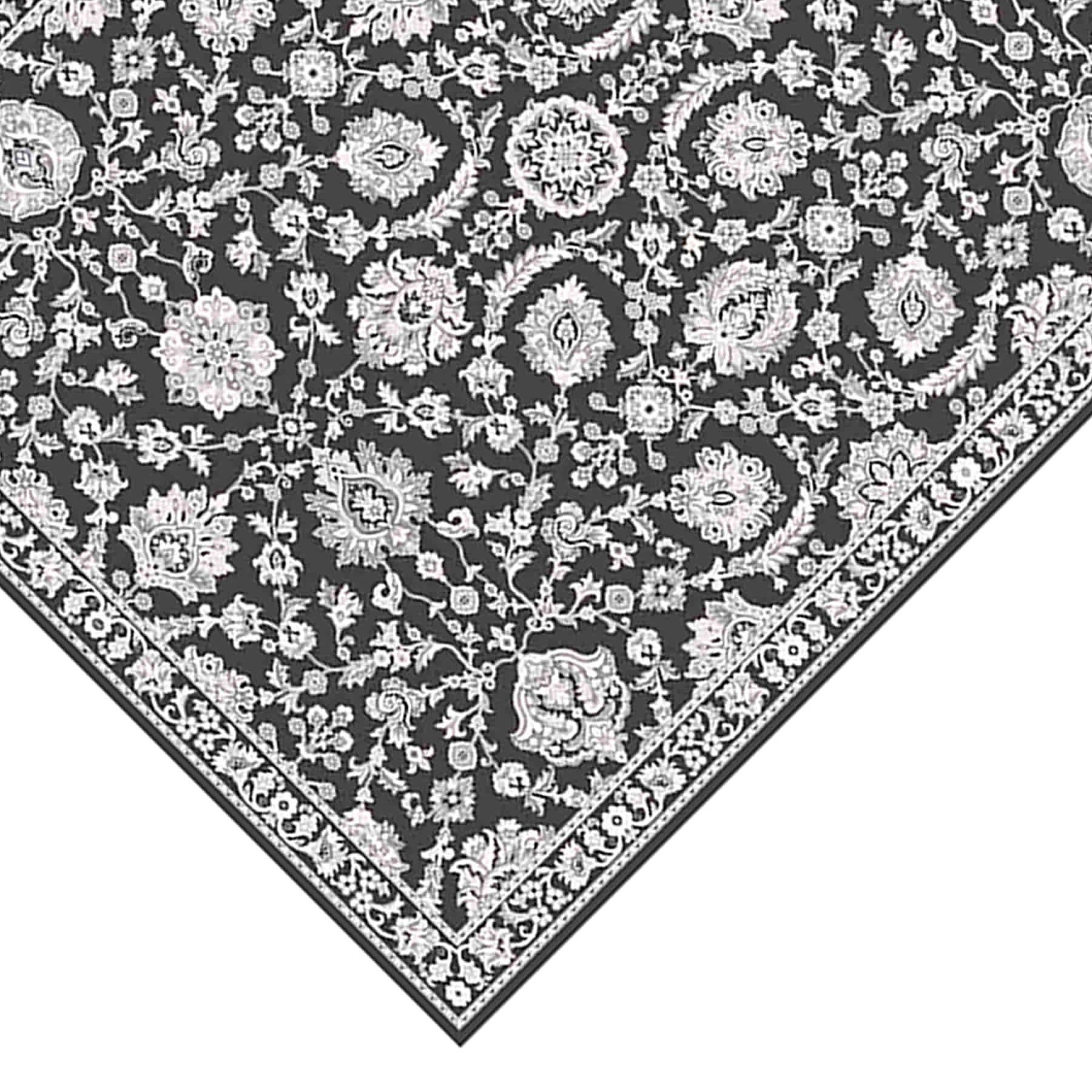 (B845) Providence Tiffany Grey Floral Area Rug, 5x7
