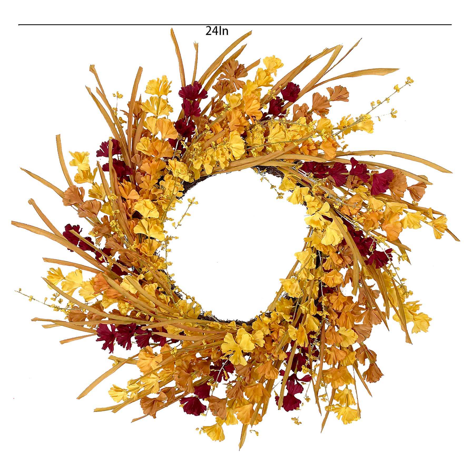 Yellow Cluster Wreath, 24"