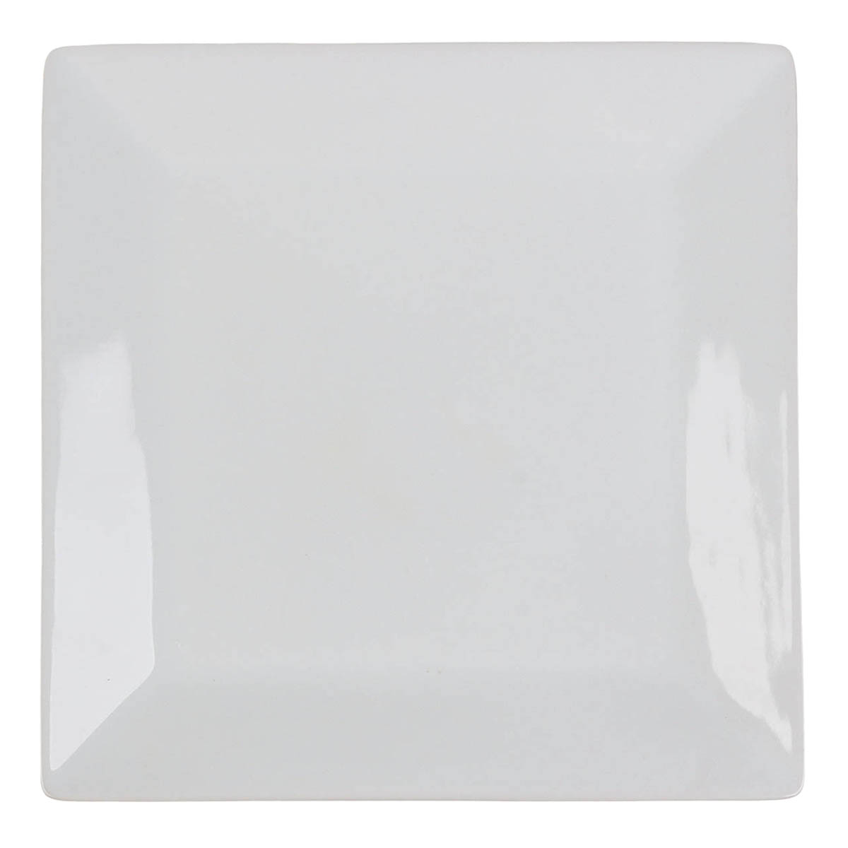 Super White Porcelain Hard Square Dinner Plate, 10"