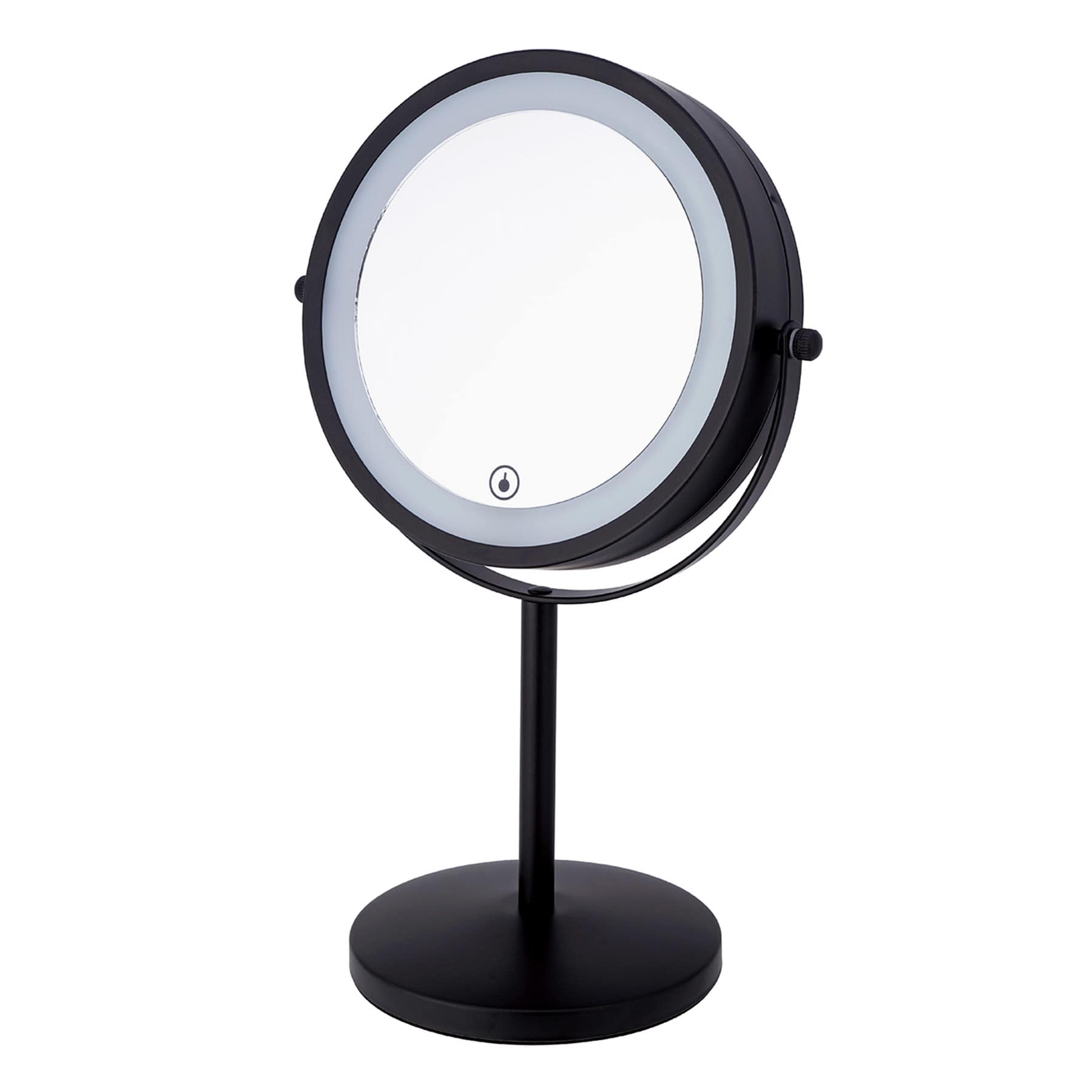 Black LED 1X & 3X Table Mirror, 12.7"
