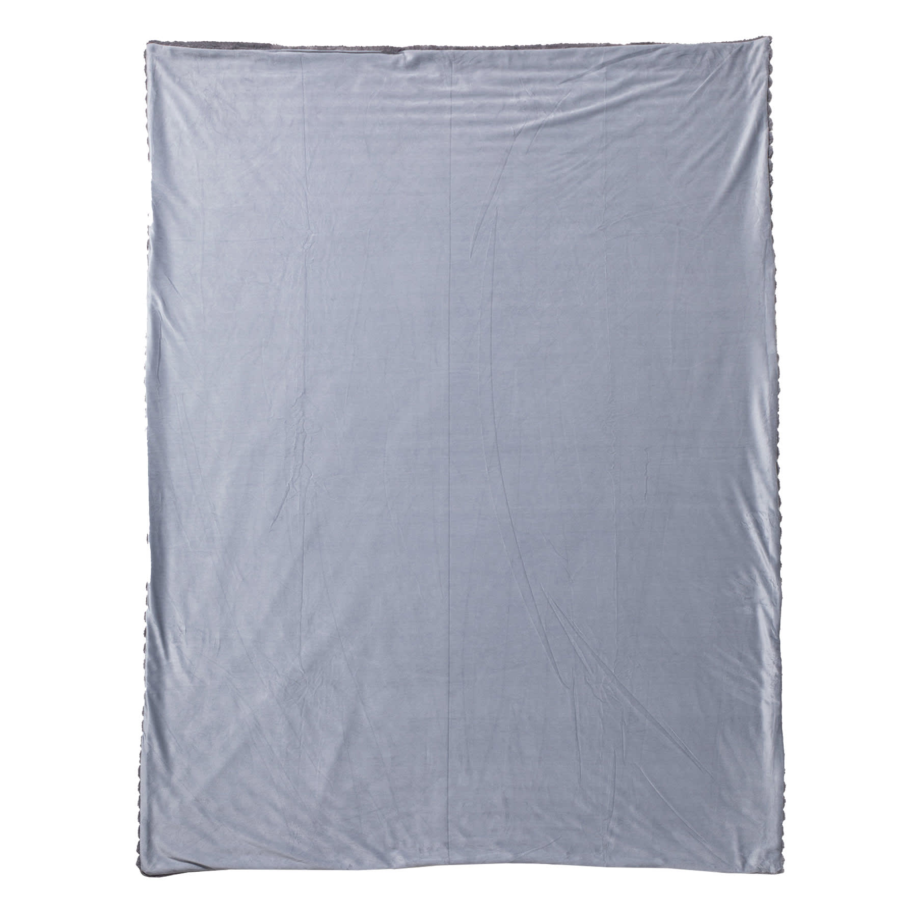 Honeybloom Dark Grey Channel Faux Fur Throw Blanket, 60x80