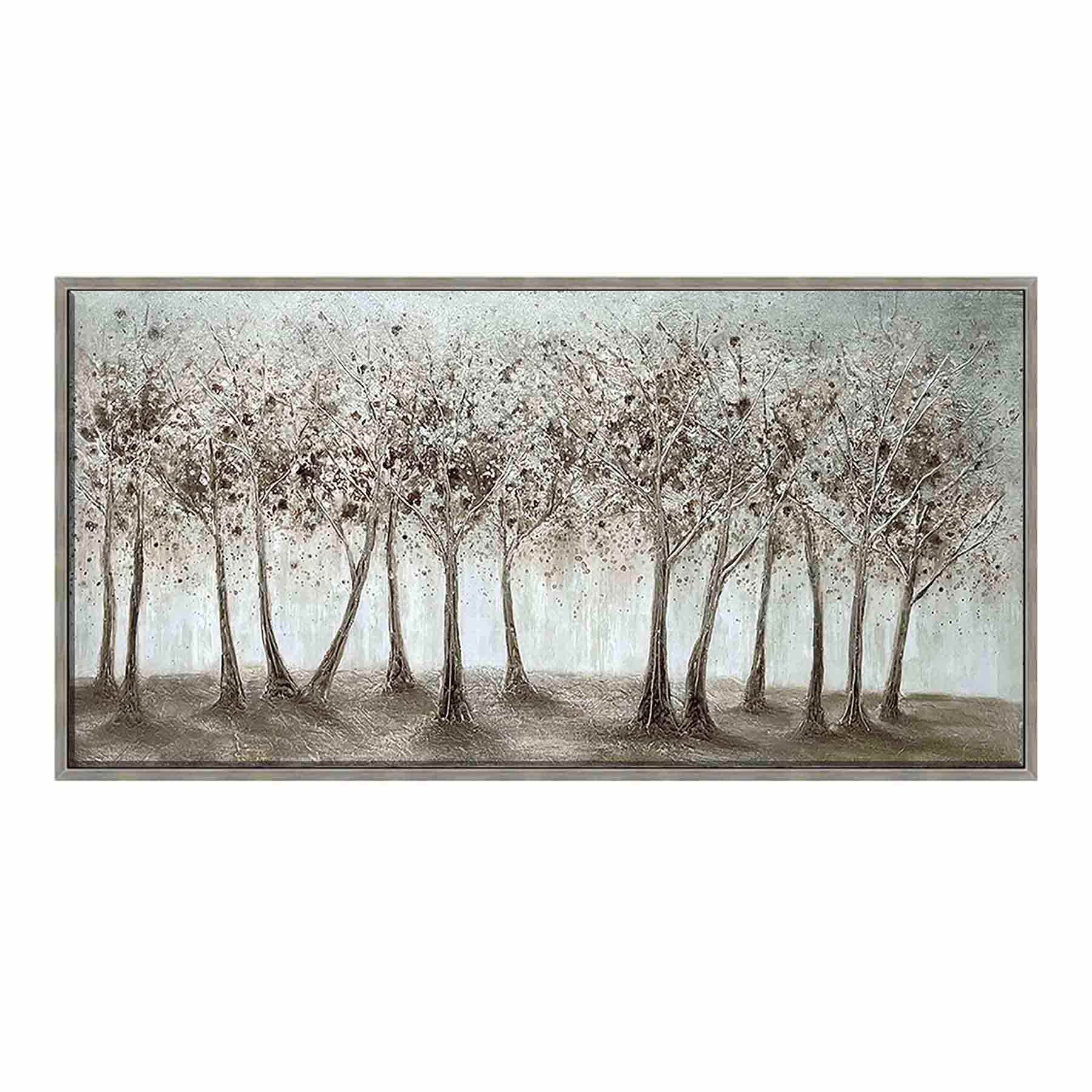 Framed Silver Trees Enhanced Canvas Wall Art, 28x56