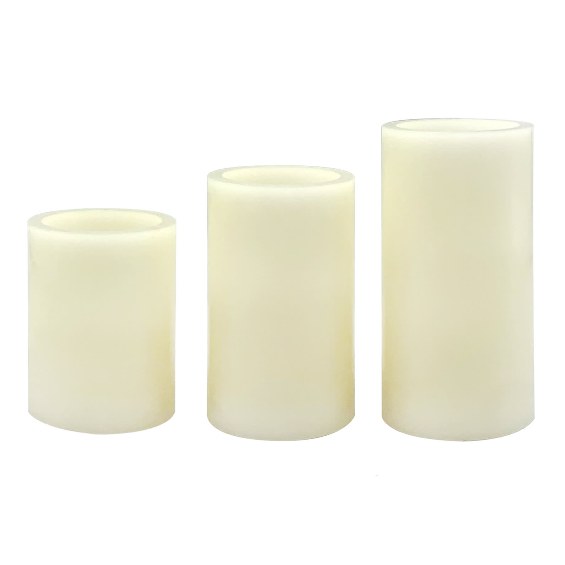 3-Pack Ivory LED Flameless Pillar Candles