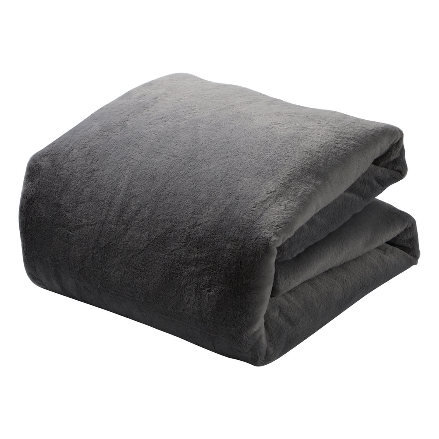 Honeybloom 3-Piece Dark Grey Faux Fur Comforter Set, King
