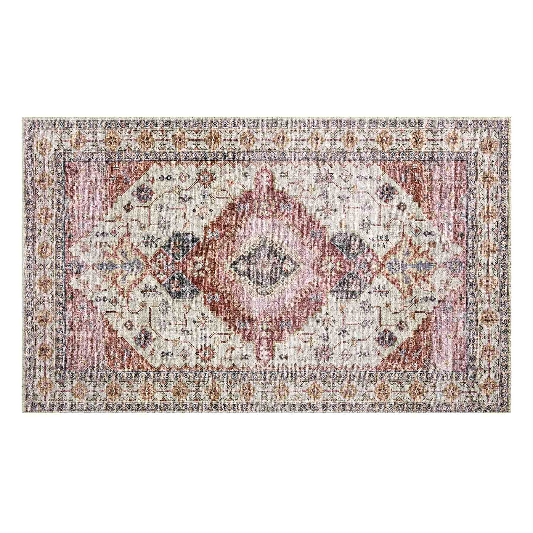 (D581) Khloe Multicolor Medallion Design Accent Rug, 3x5