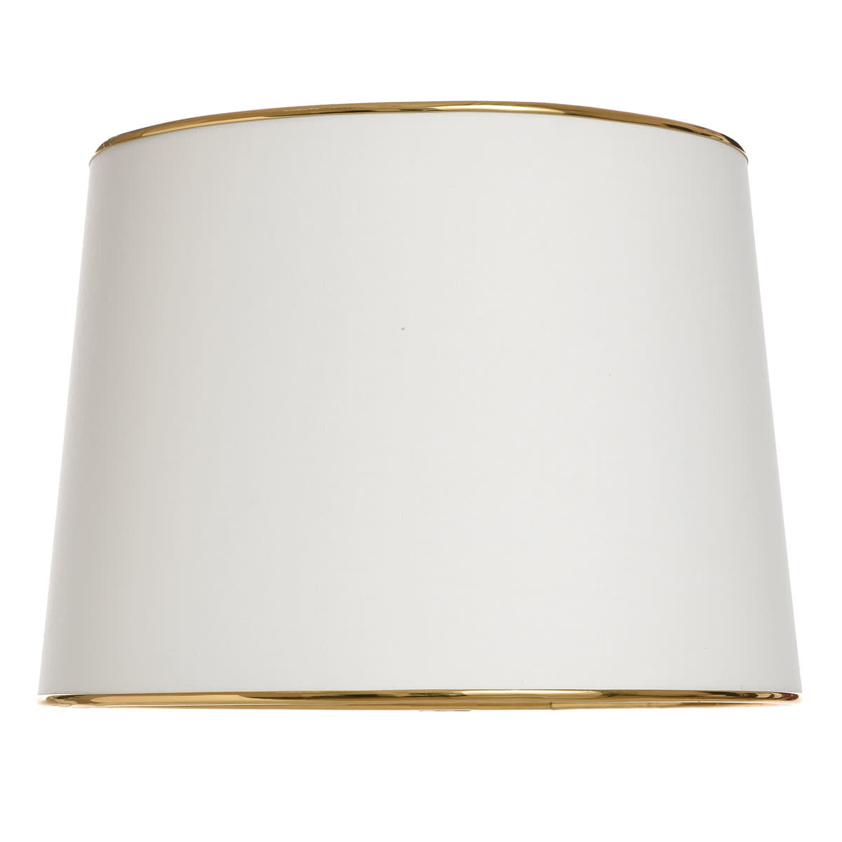 White Medium Table Lamp Shade with Gold Trim, 12x14x10