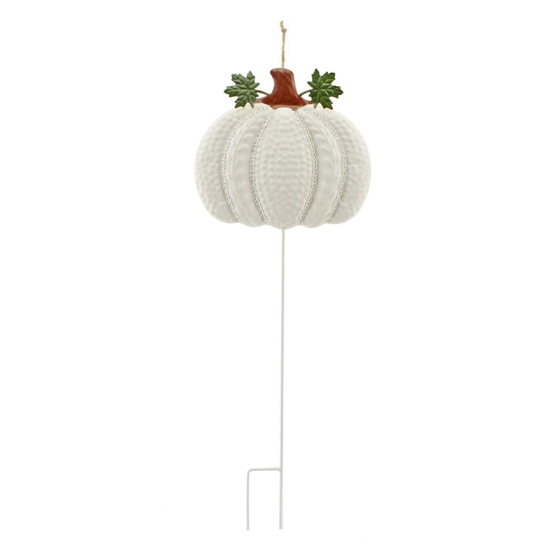 Homespun Harvest White Pumpkin Yardstake, 24"