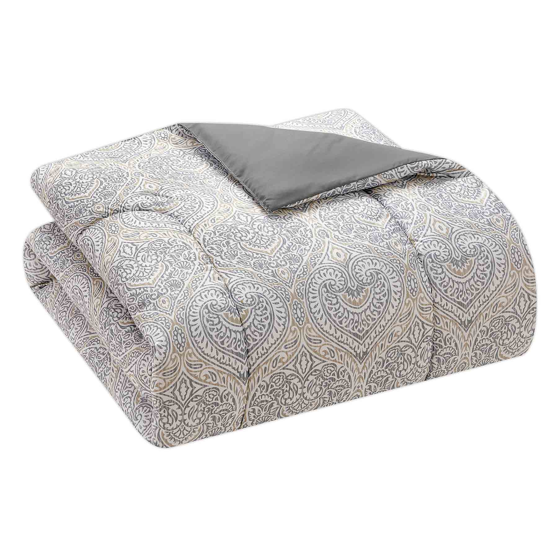 8-Piece Quinn Grey Essential Comforter Set, King