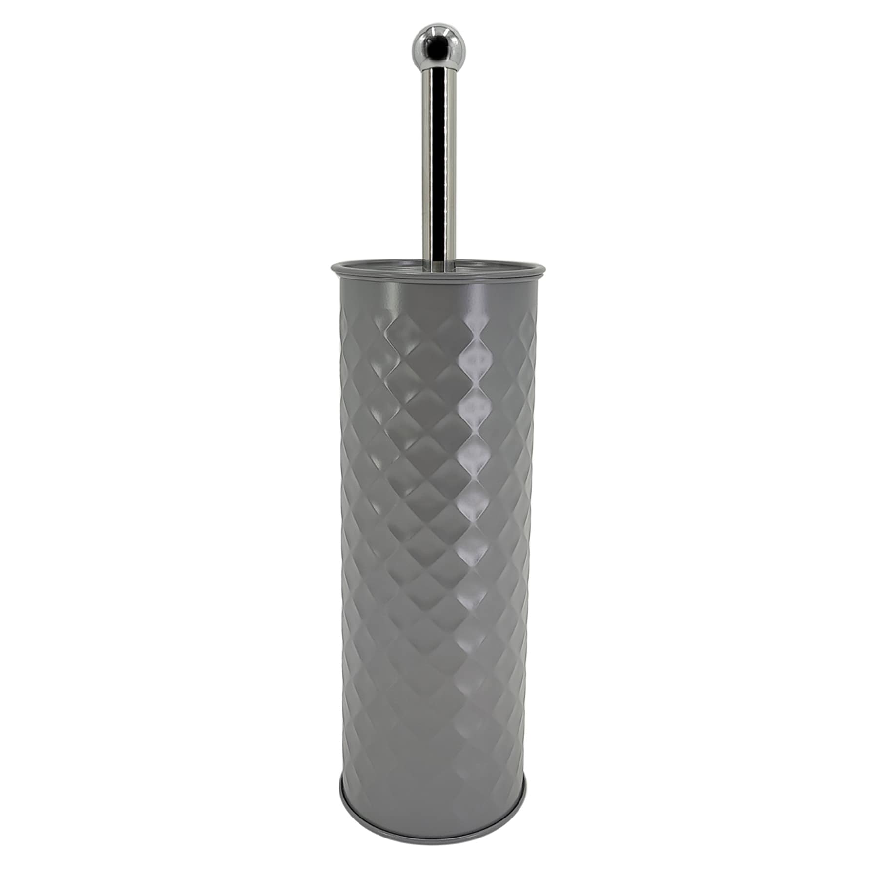 Embossed Grey Metal Toilet Bowl Brush