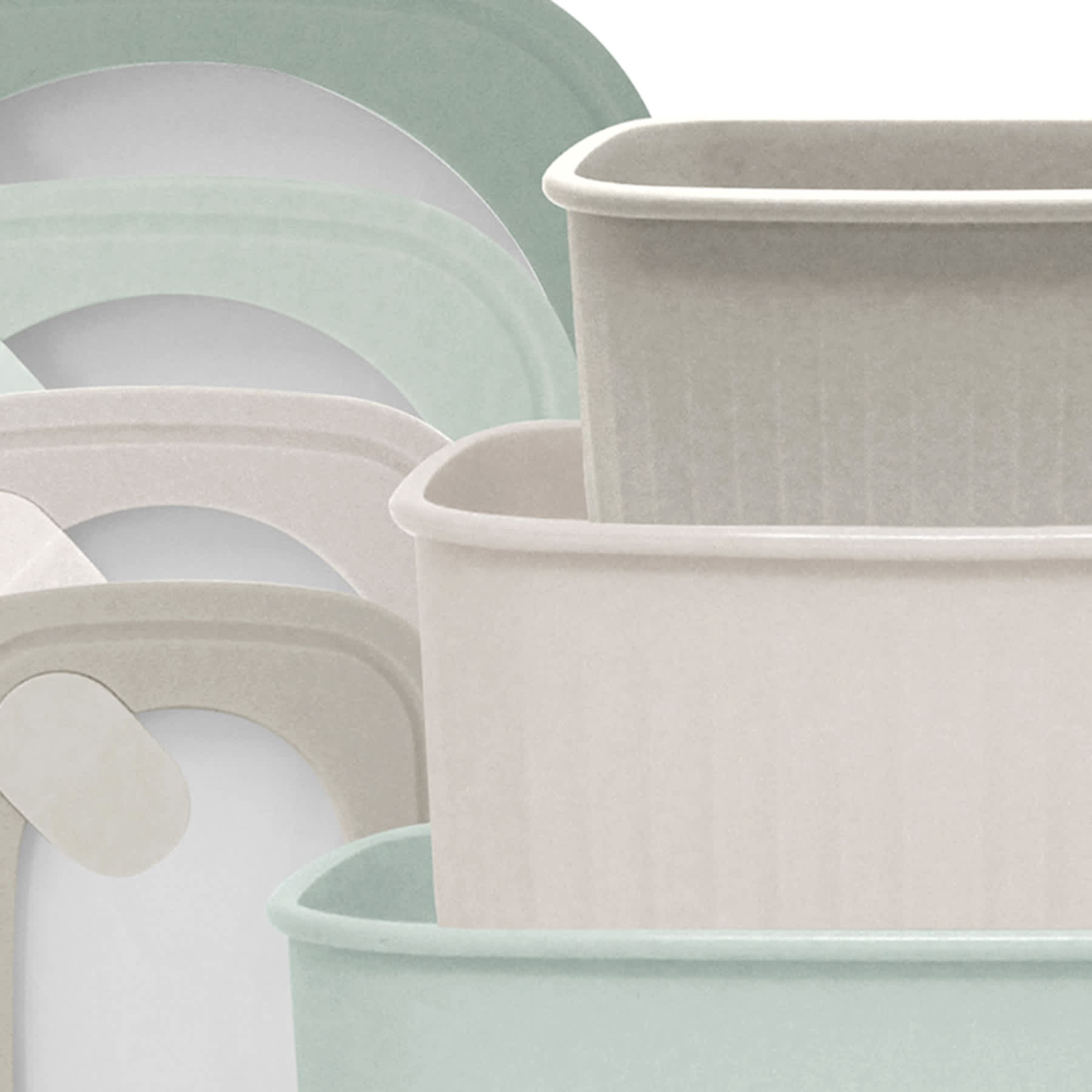 4-Piece Rectangle Storage Bowl Containers, Green
