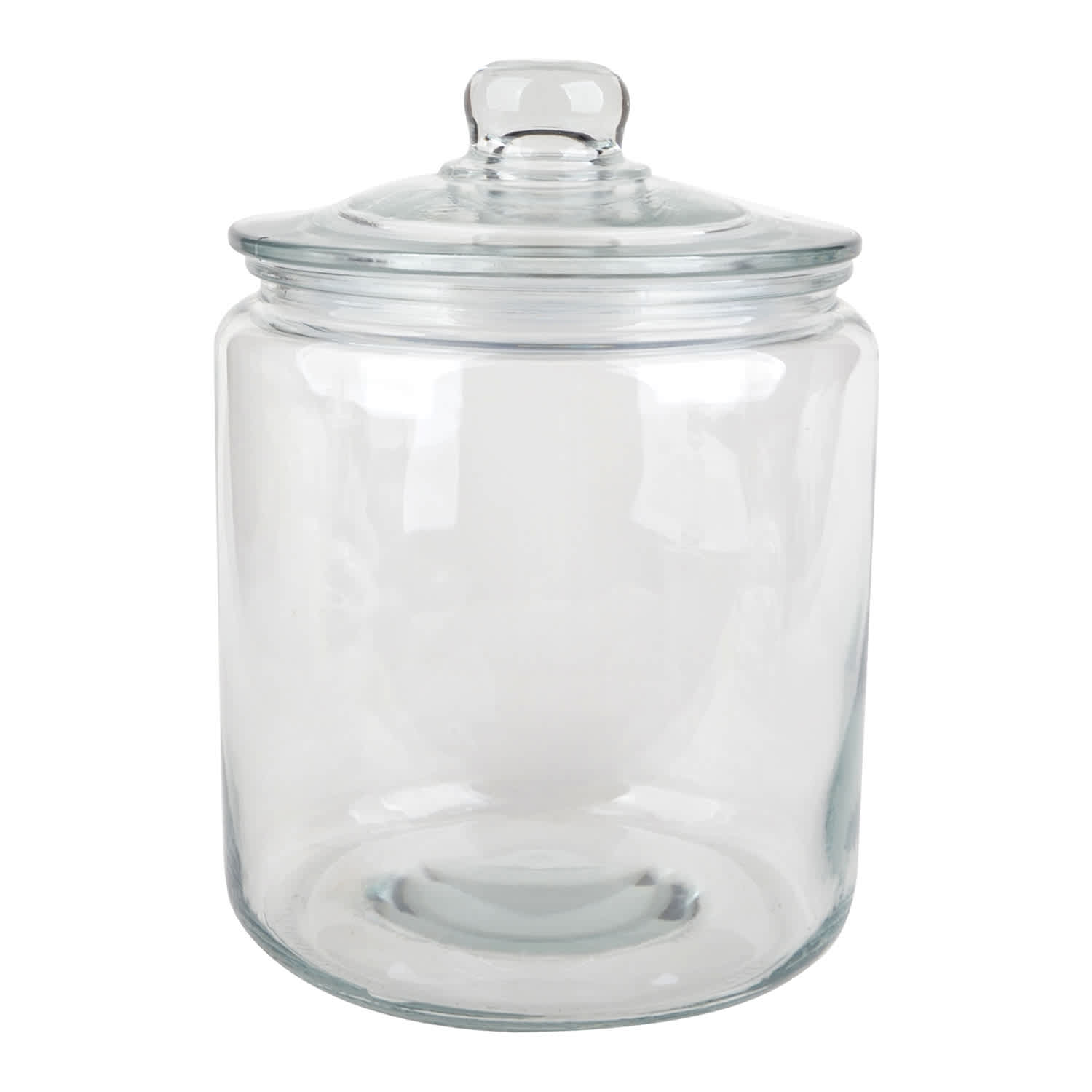Clear Glass Canister with Round Knob Glass Lid, 195oz