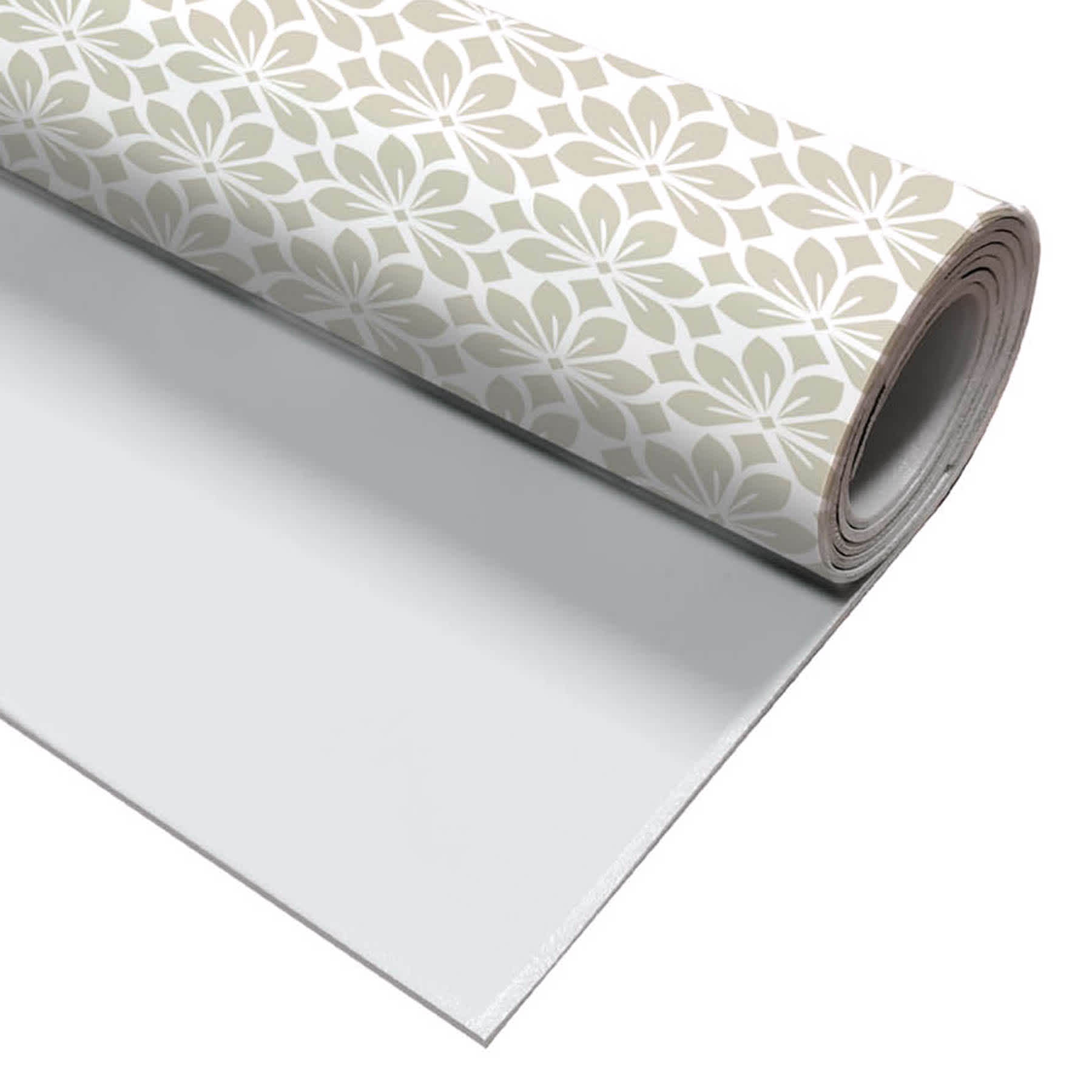 12X300 Beige/White Floral Shelf Liner