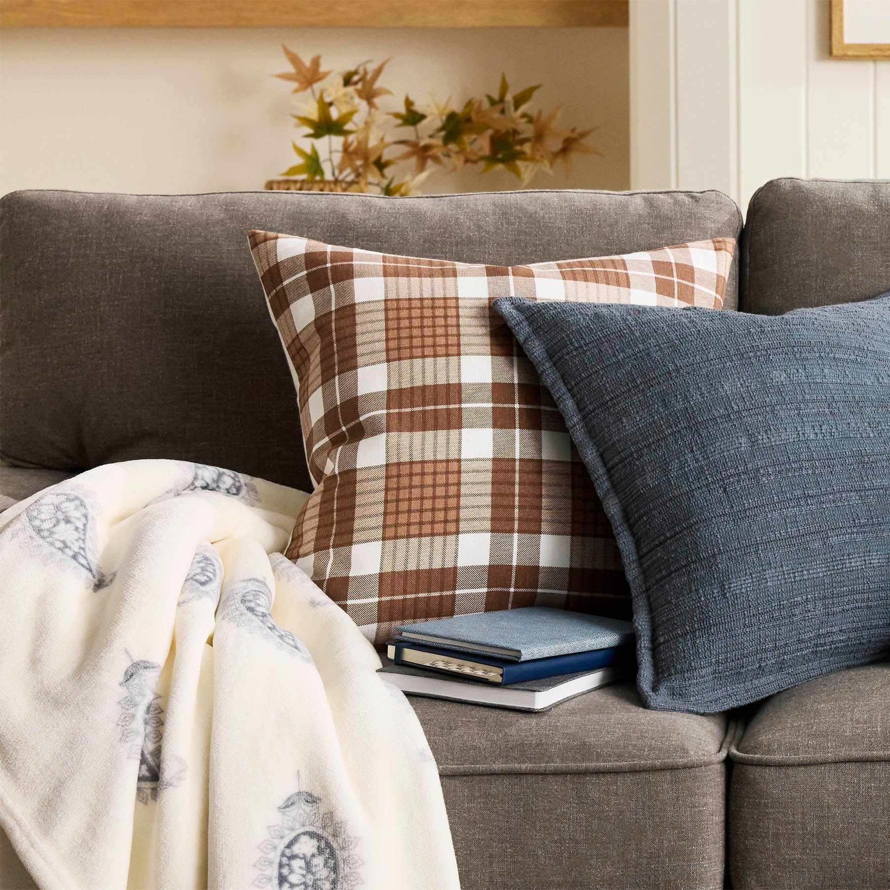 Honeybloom Paisley Block Print Micro Plush Throw Blanket, 50x60