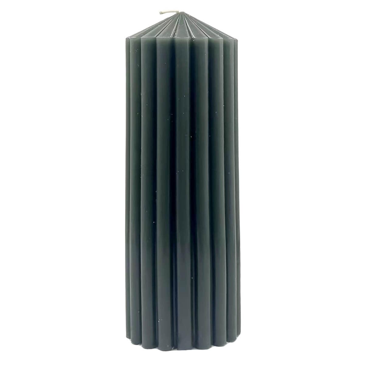 Found & Fable Emerald Pillar Candle, 3x8