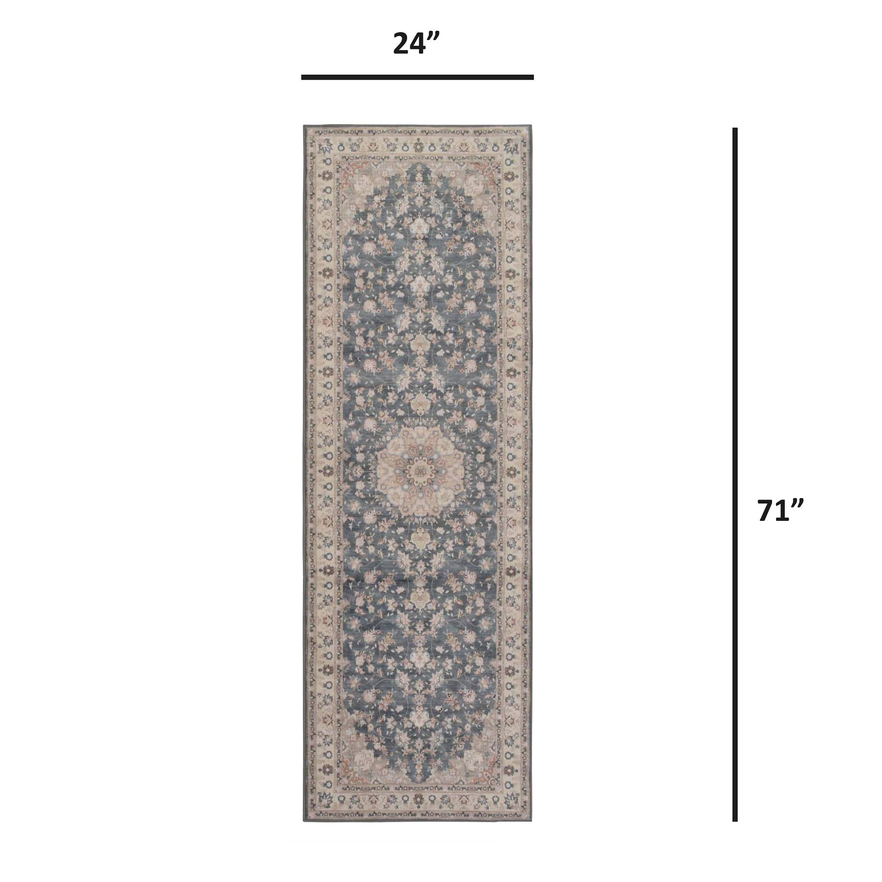 Blue Dove Medallion Runner, 2x6