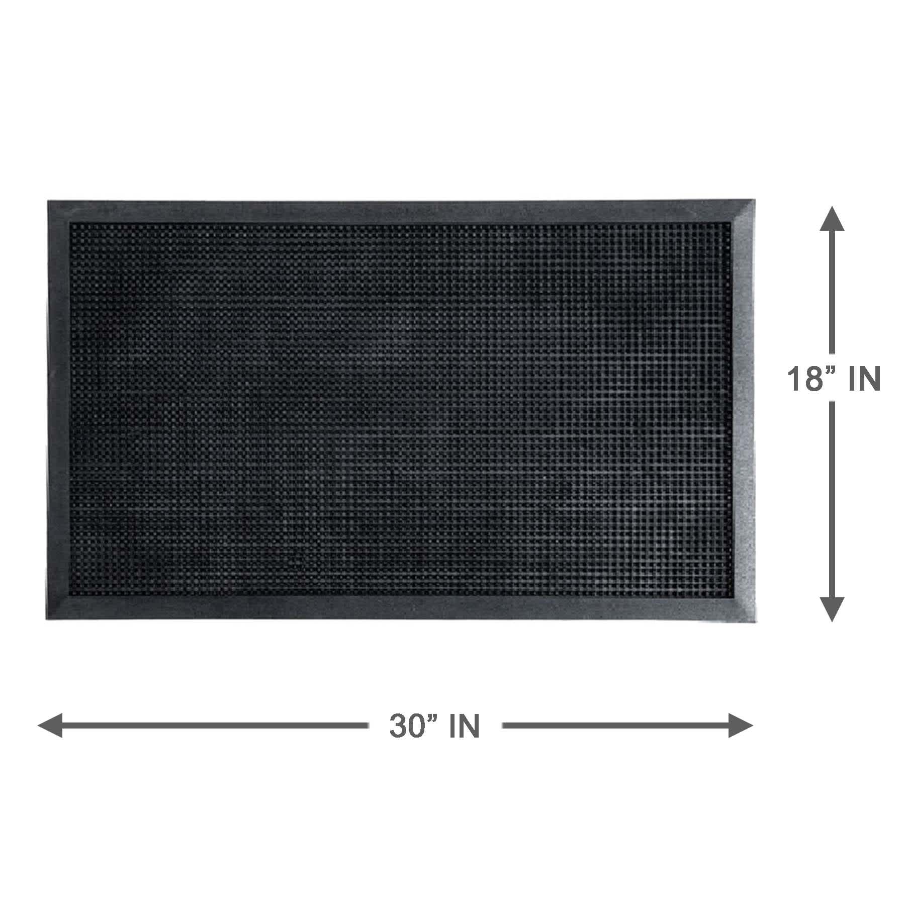 Rugged Black Outdoor Pin Mat, 18x30